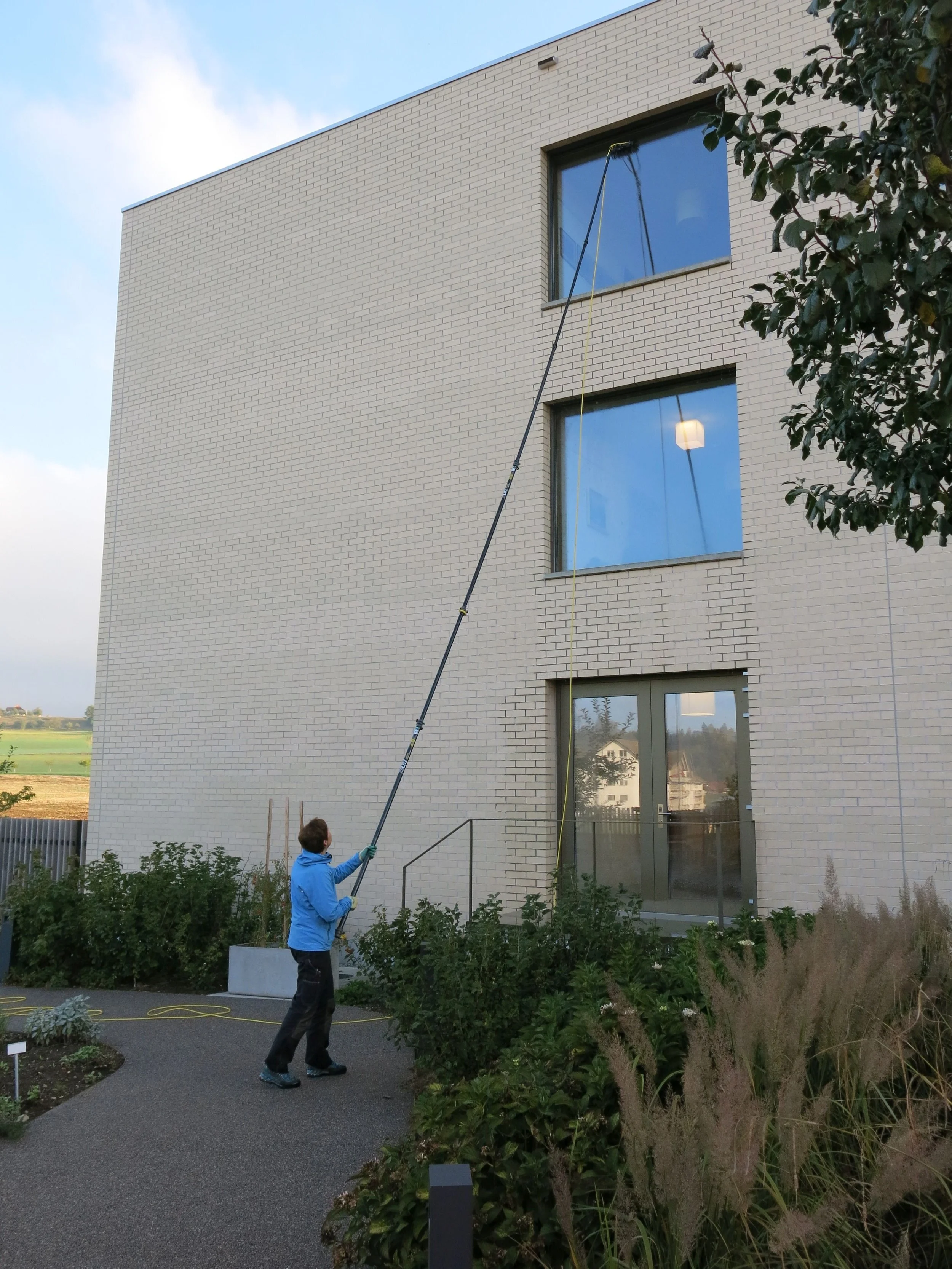 Reinigung mit Teleskopstange