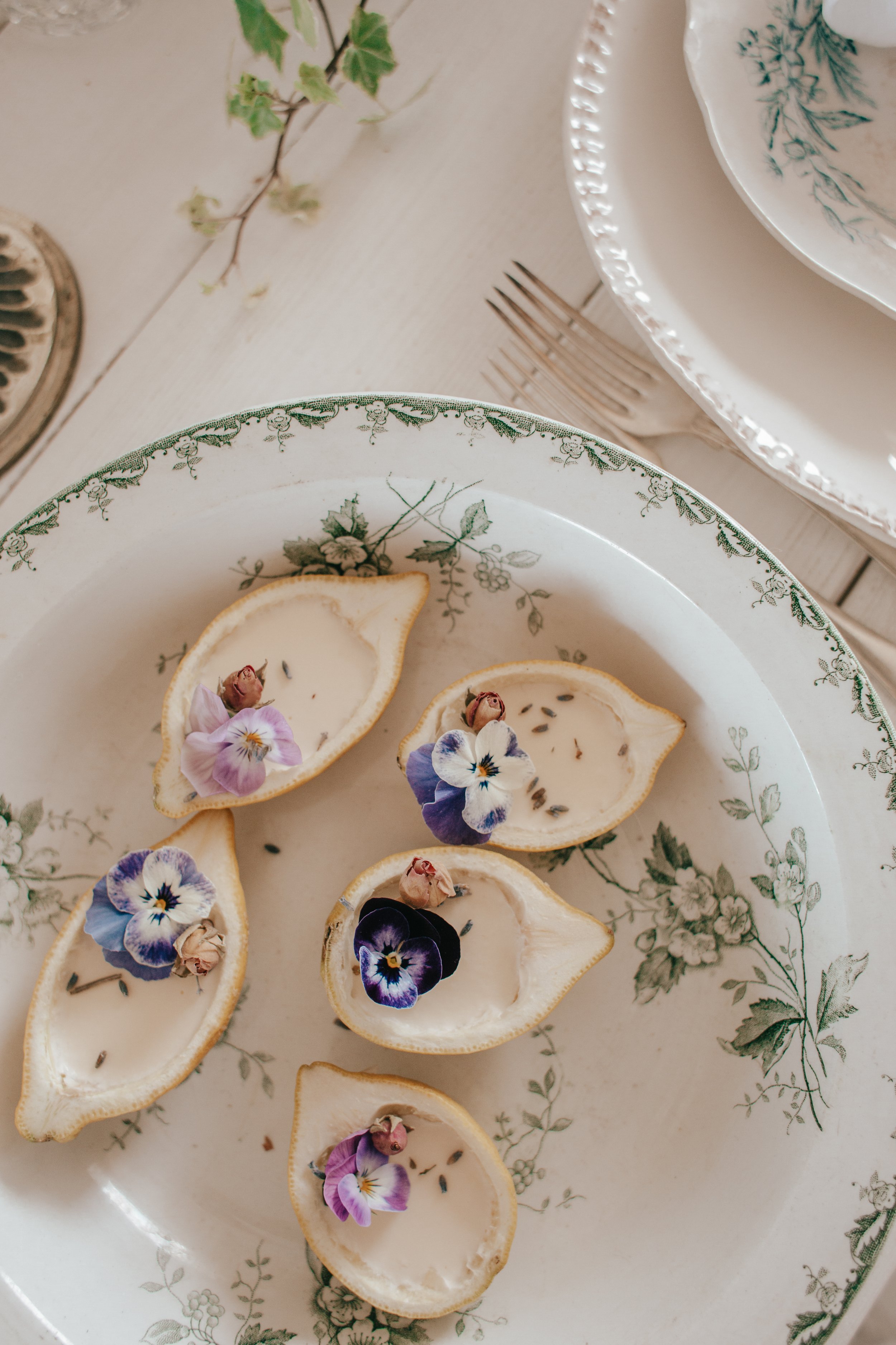 Spring Lemon Posset in Lemon Shells 