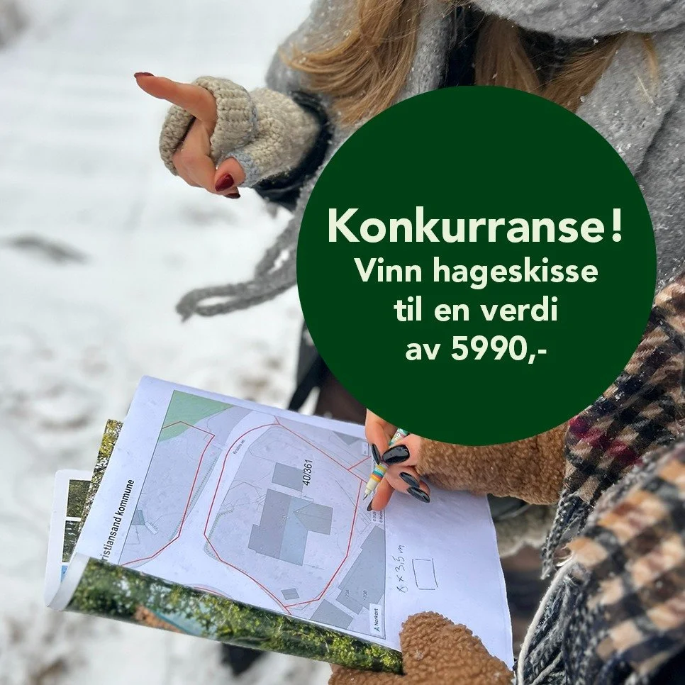KONKURRANSE!💚🌳
Har du en hage eller terrasse med masse potensiale her i Kristiansand? N&aring; kan du vinne eksperthjelp fra v&aring;rt hagedesignteam! 👩&zwj;🌾

💚 Vinn befaring og skisse av din dr&oslash;mmehage/-terrasse!
💚 Verdi 5990,-

Premi