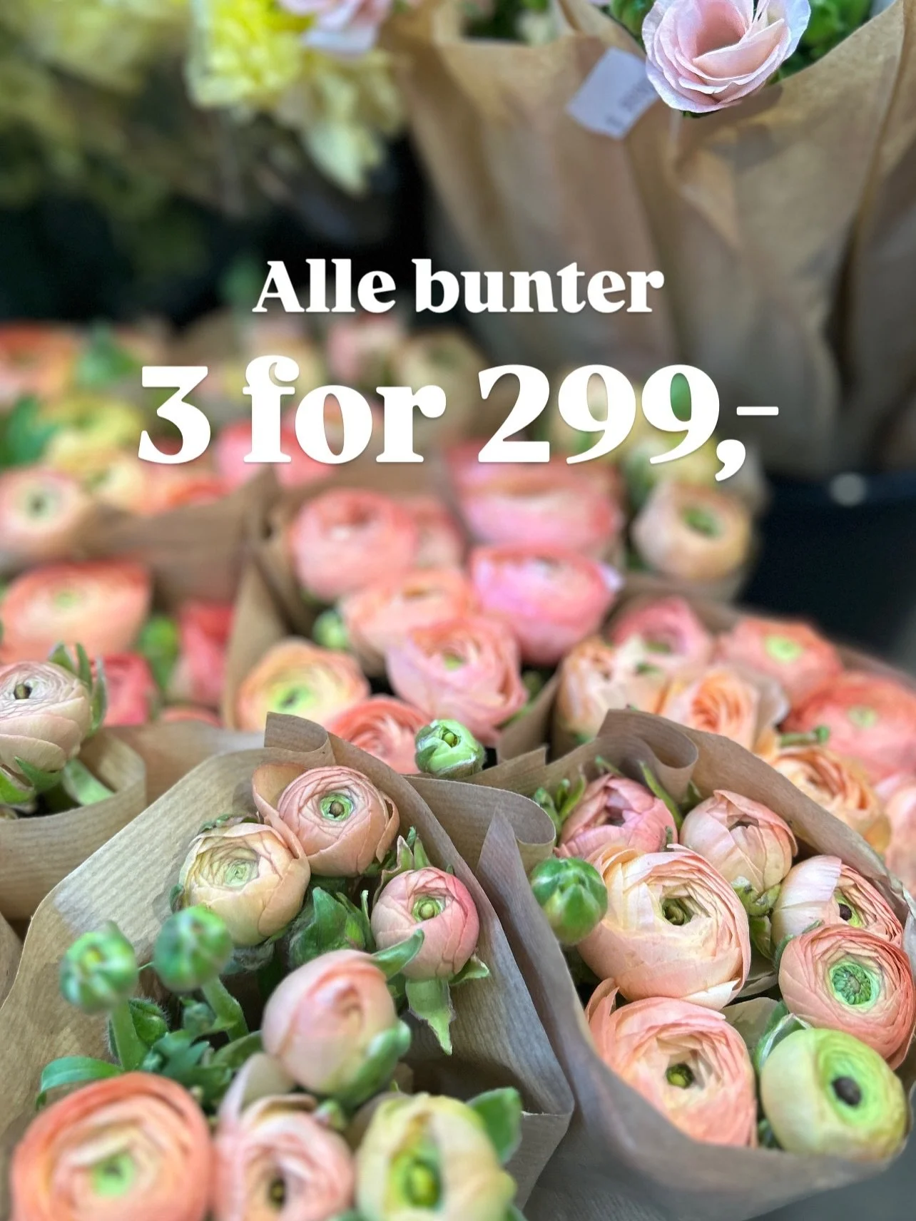 Stort tilbud p&aring; bunter 🌼🌸 Kom innom og sett samme din dr&oslash;mmebukett! #bukett #blomster