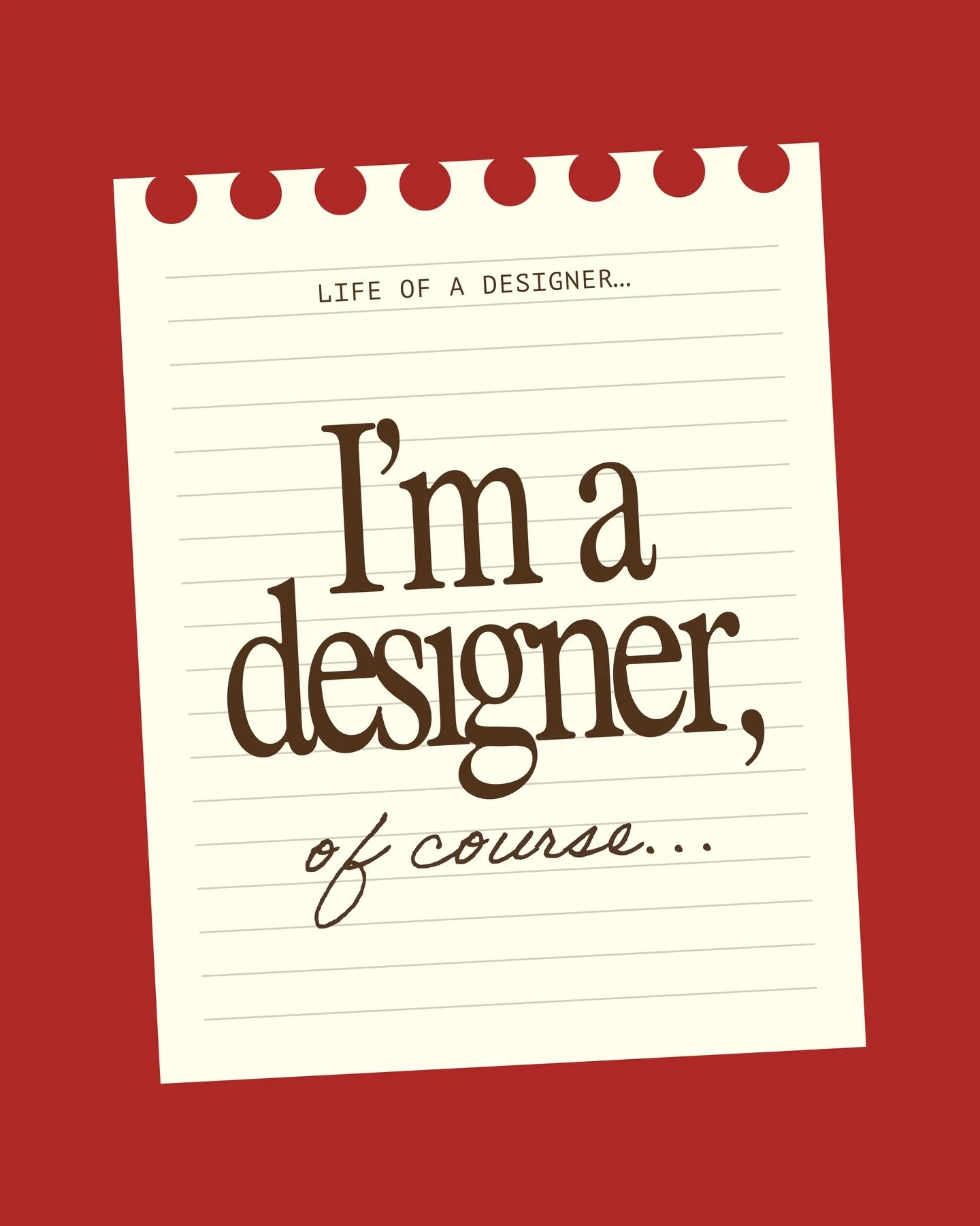 I&rsquo;m a designer, of course&hellip;

You already know we LOVE this series here haha it always makes us physically laugh when we&rsquo;re sat there making these🥲😂

Because being a creative / designer dcomes with MANY quirks and who doesn&rsquo;t