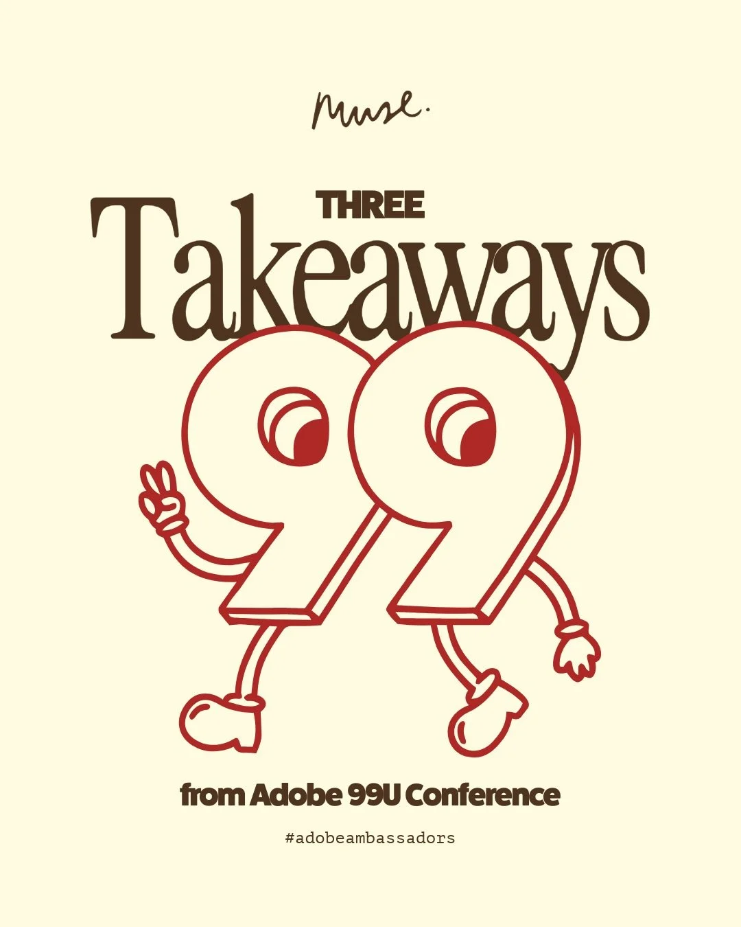 A few design takeaways!🤩

We watched the 99u conference online last week and this is a little summary of what we got from it!

Forever inspired by the honest conversation and genuine community that @adobe have created, we&rsquo;ve always been firm b