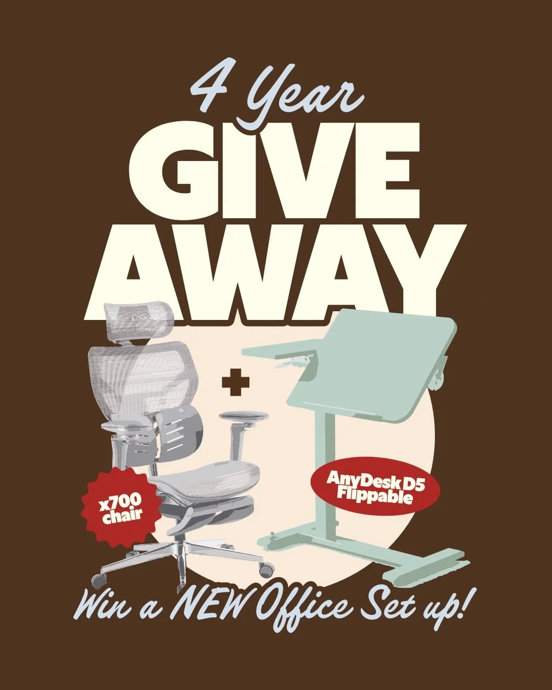 GIVEAWAY!!🤩

To celebrate our four year anniversary at Muse, we are partnering with @musso_uk to give you the chance to win these fun prizes!!

Two people have the chance to win a new desk, and chair to spice up your office!🤭

How to enter - 

⭐ Fo