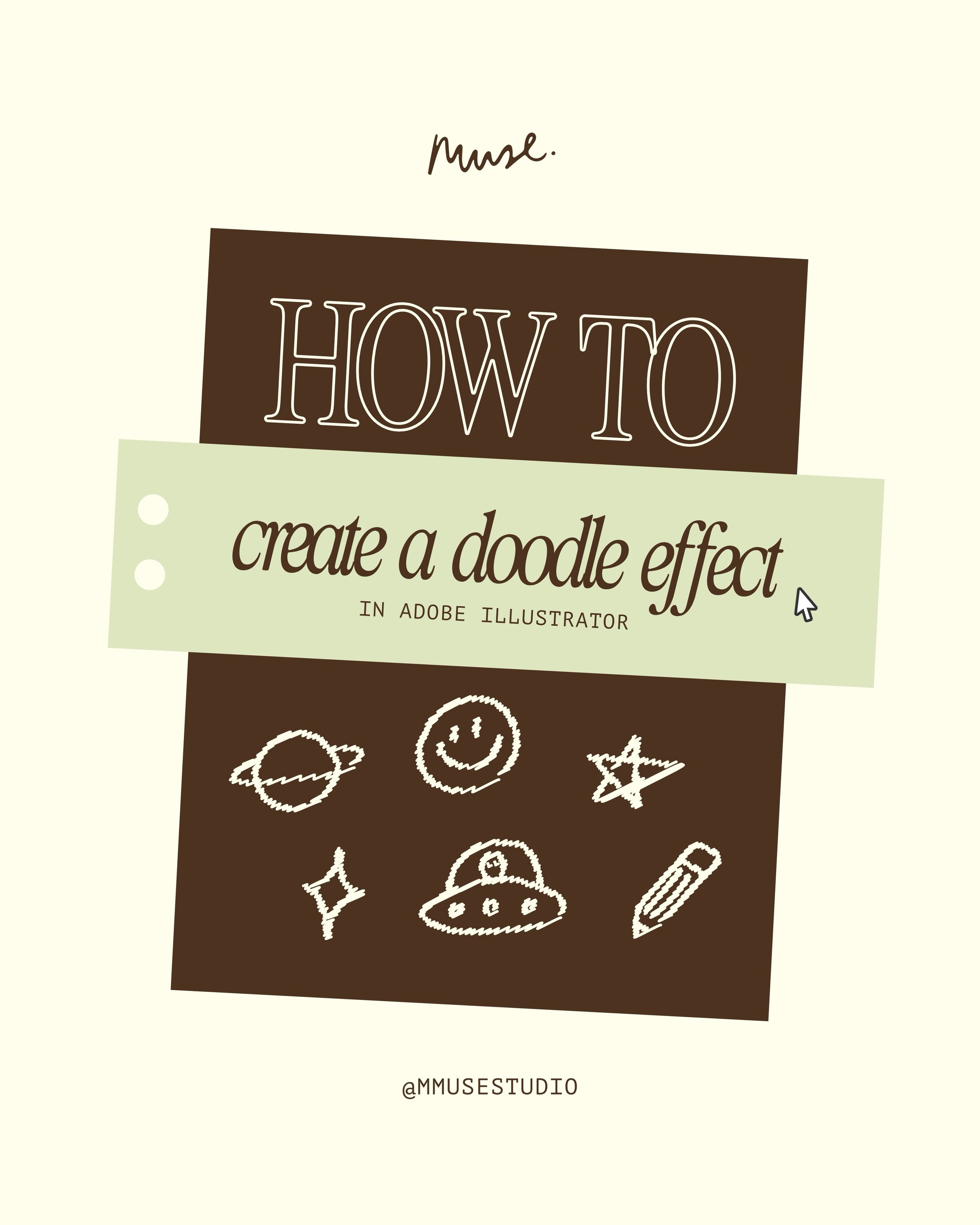 Doodle Effect in Adobe Illustrator ✏️ 🦋

A little tutorial for one of our favourite little effects to add a scribble / doodle texture to illustrations in @_adobeillustrator_ 

Detailed steps are below -

1. If you haven&rsquo;t already, create a few