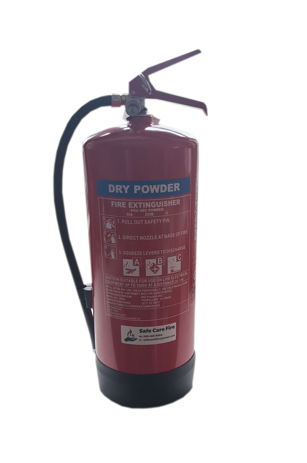 Picture of a dry powder-based fire extinguisher