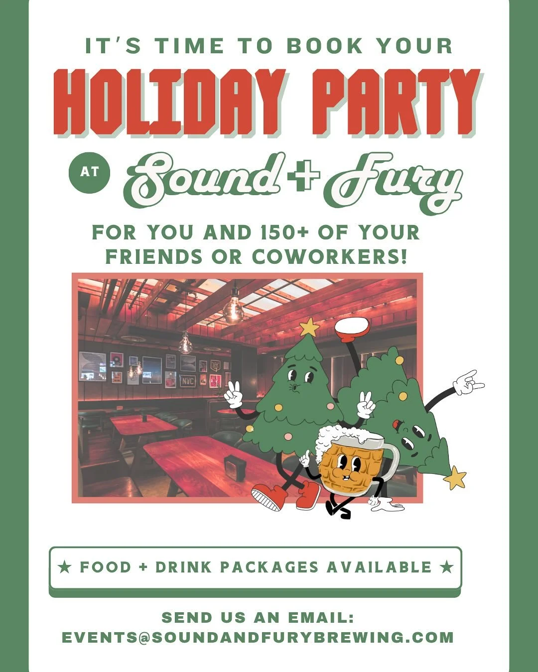 We have the perfect space for all of your holiday party planning needs, so send us an email to lock in a date! 
#downtownbrooklyn #nycbrewers #holidayparty #nyceventspace #drinklocal