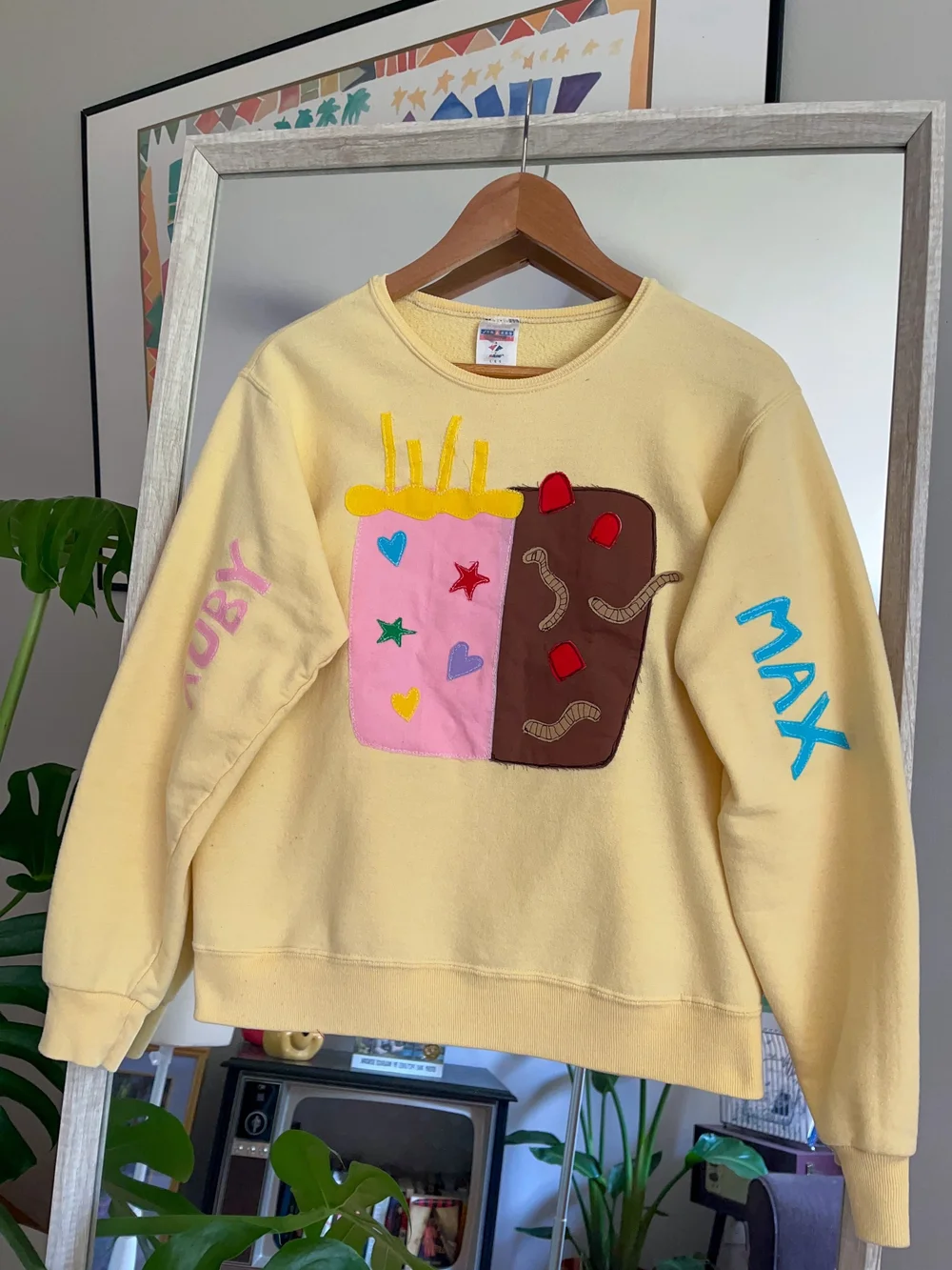 piumリボンオーバーサイズスウェット　ピンク リボンラインオーバーサイズスウェット – pium