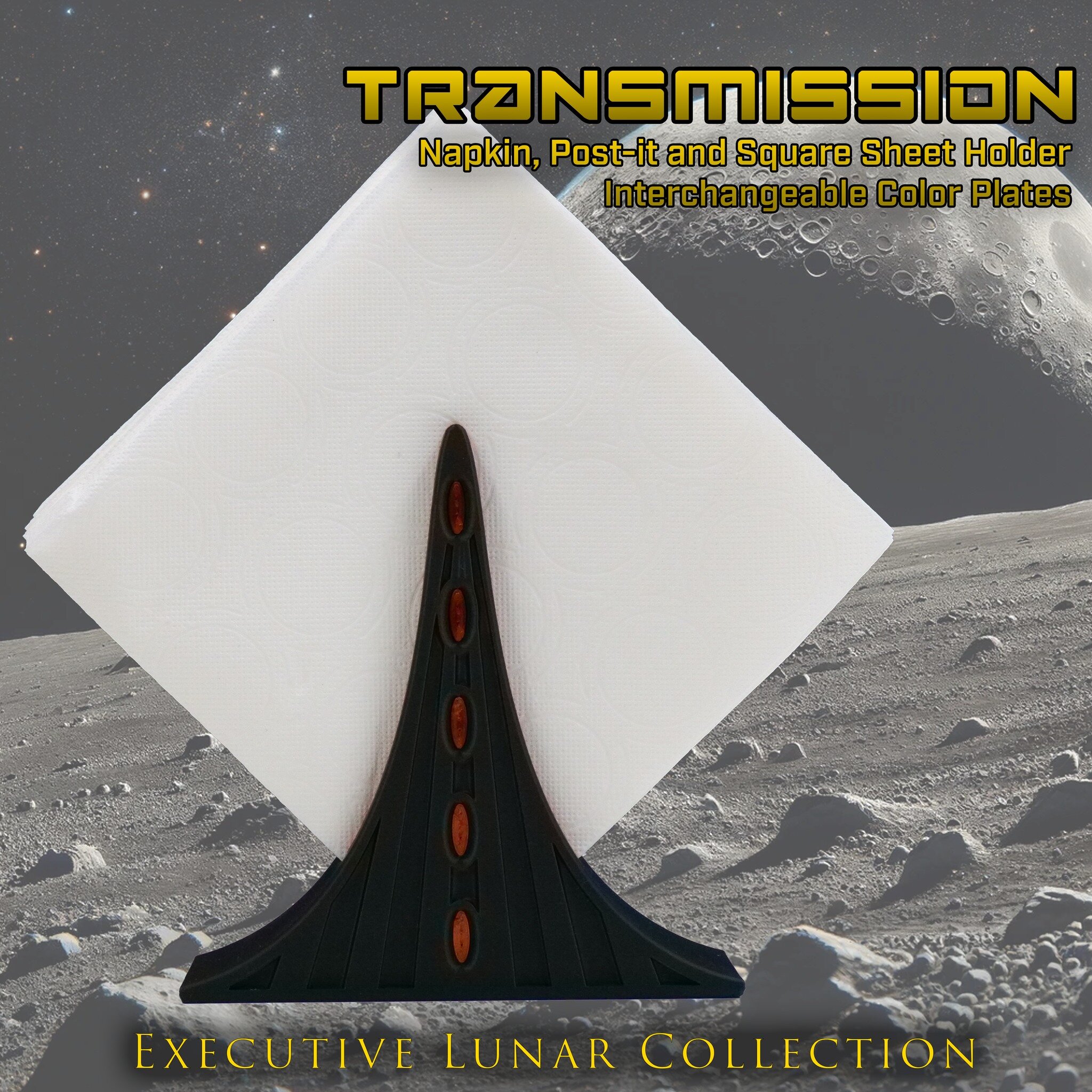 Ready to add some cosmic flair to your dining table? 
The Transmission Napkin Holder isn't just for cleanups; it's a signal of style from the moon to your home! 

Now available on @thangs3d

https://than.gs/m/1032723?affiliateCode=MAKERSMASHUP
#funct