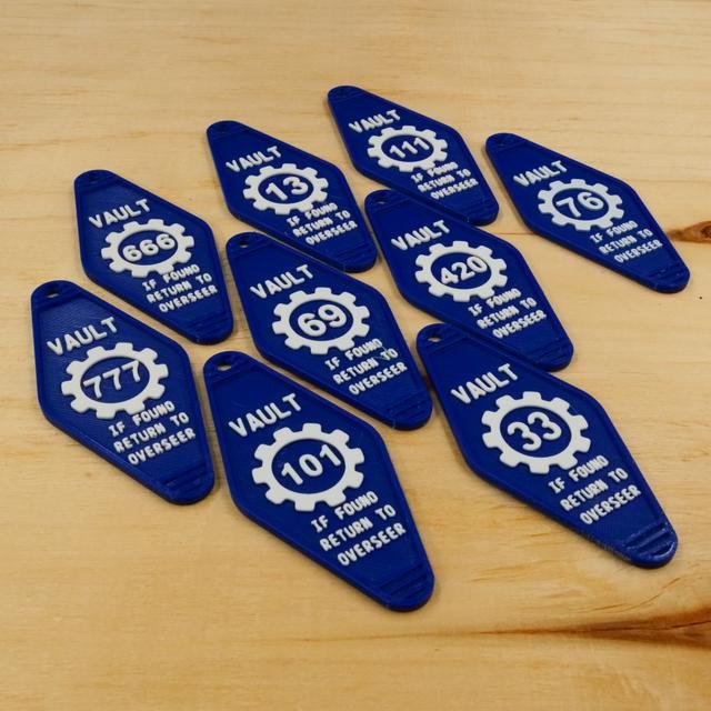 Fallout Inspired Vault Key Fob Assortment - Print in place 2.jpeg