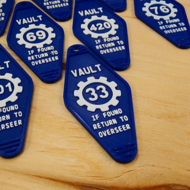 Fallout Inspired Vault Key Fob Assortment - Print in place 4.jpeg