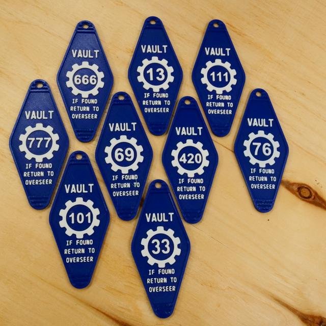 Fallout Inspired Vault Key Fob Assortment - Print in place 3.jpeg
