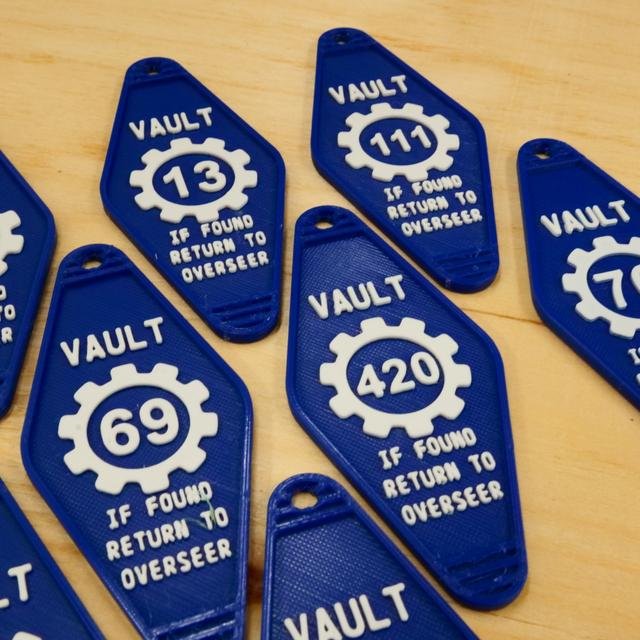 Fallout Inspired Vault Key Fob Assortment - Print in place 5.jpeg