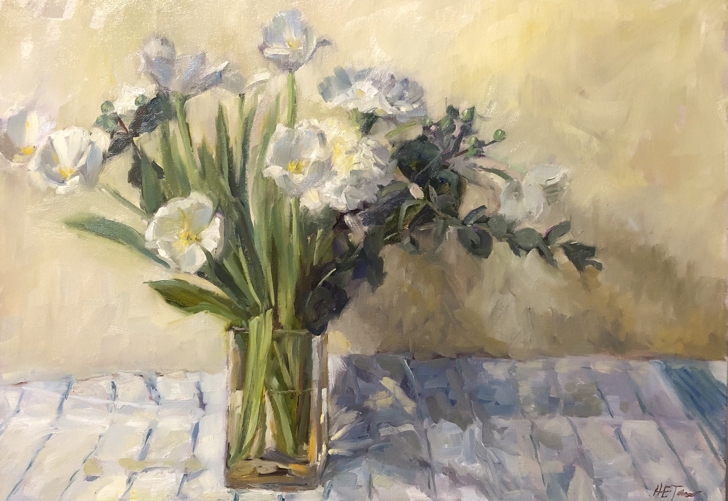 White Tulips and Carnations