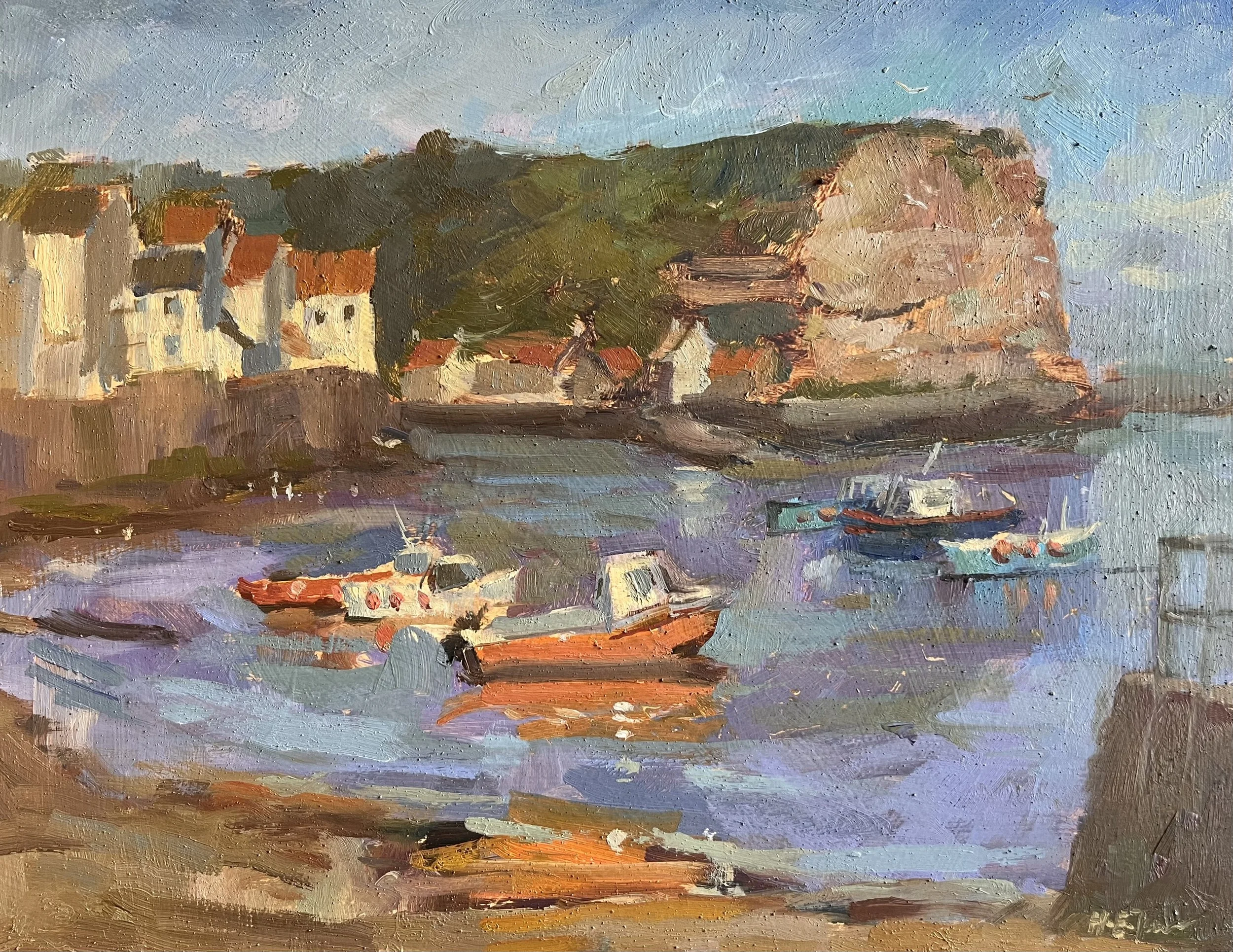 A Gusty Day in Staithes Harbour