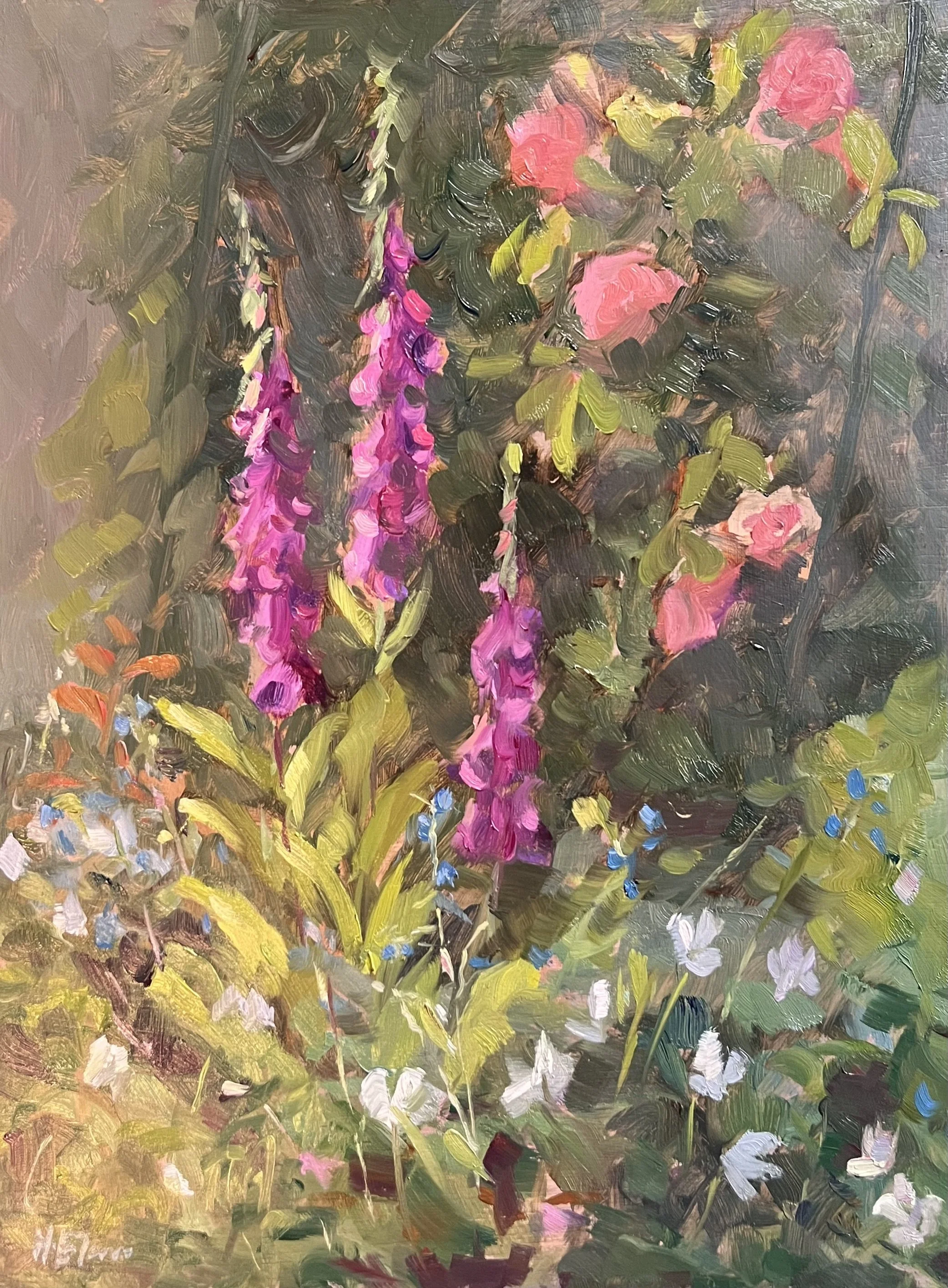 Foxgloves and Roses