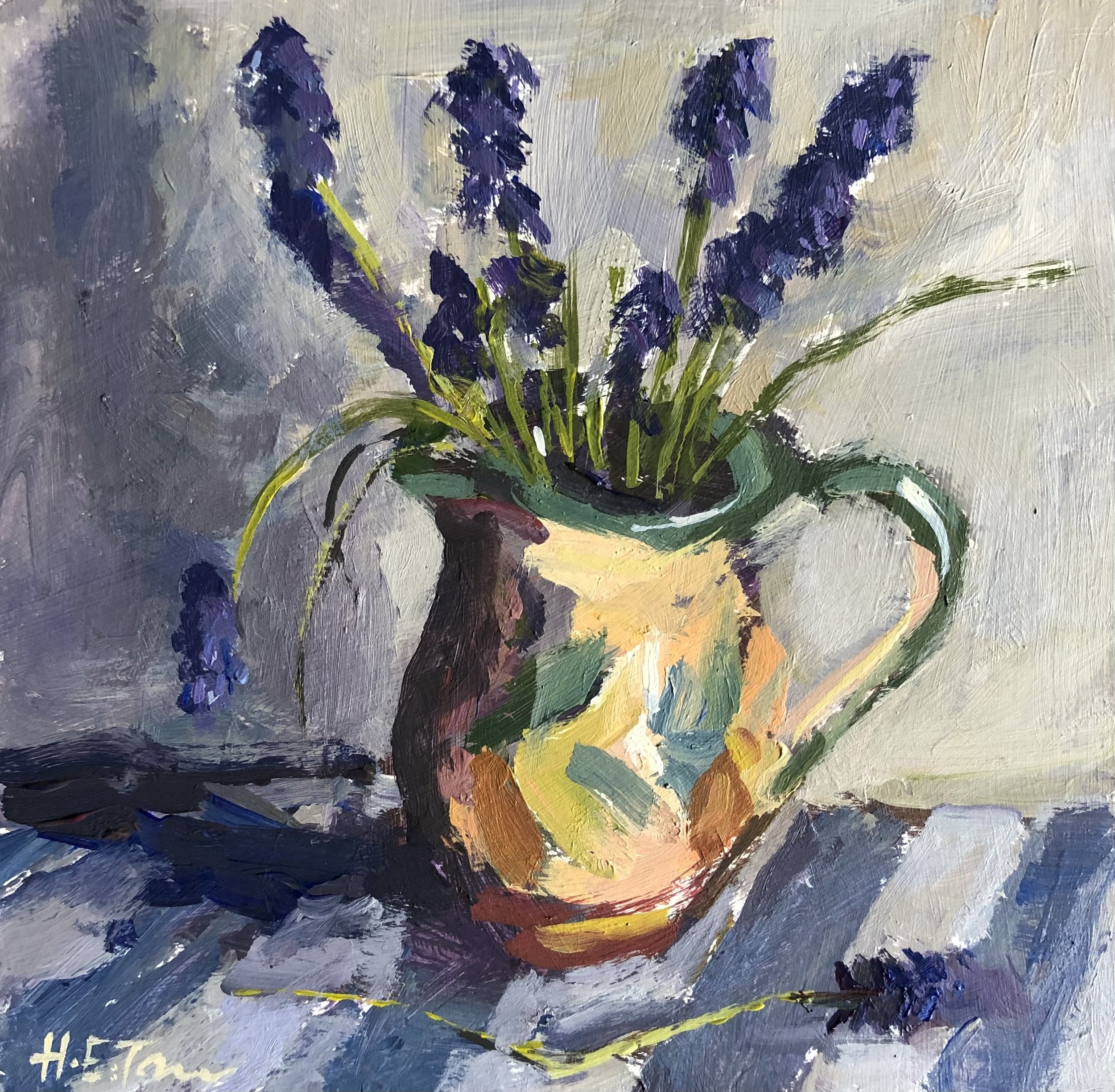 Spanish Jug, Mascari and Blue Stripes