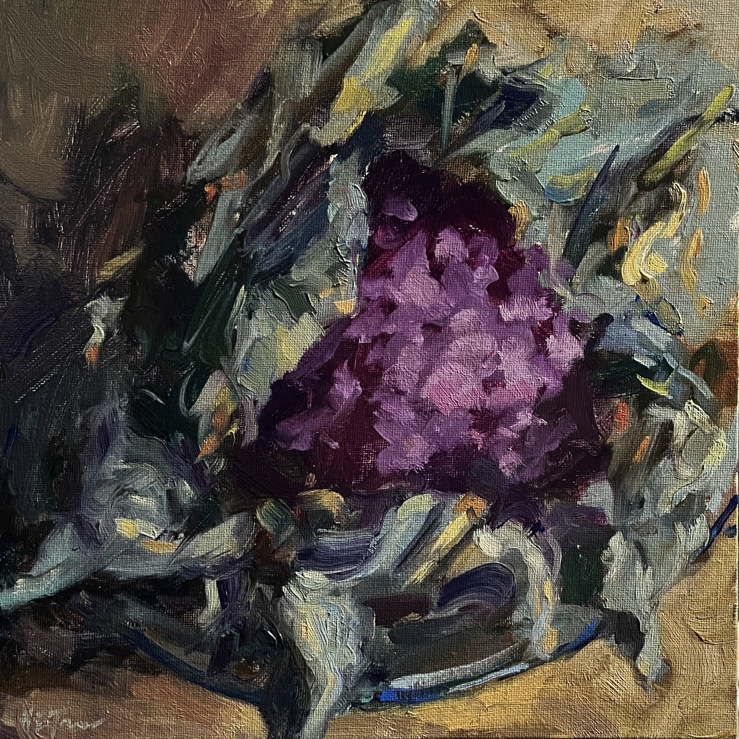 A Purple Cauliflower on a Plate