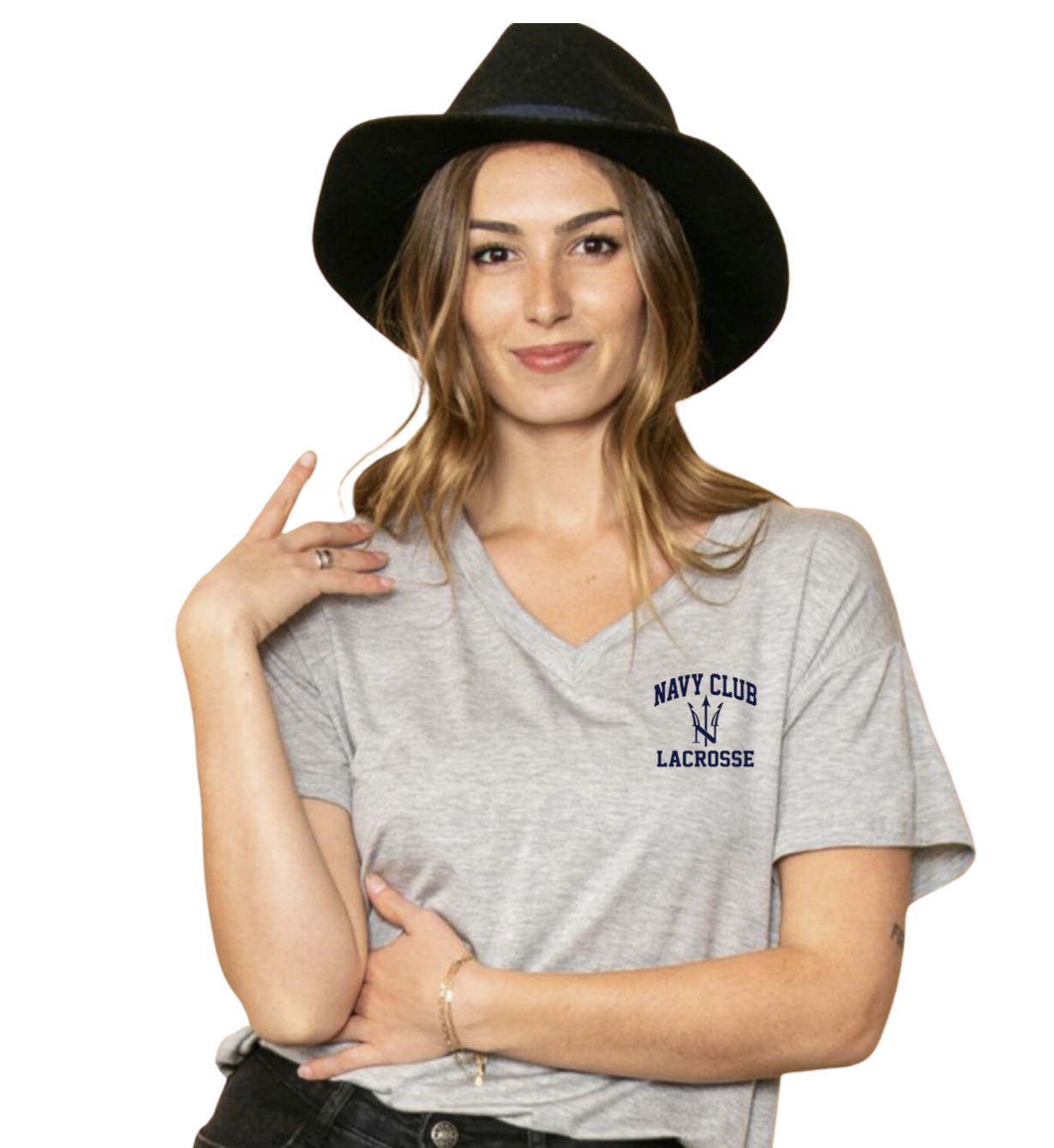Ladies V-Neck Tee - Trident logo (Elloh)