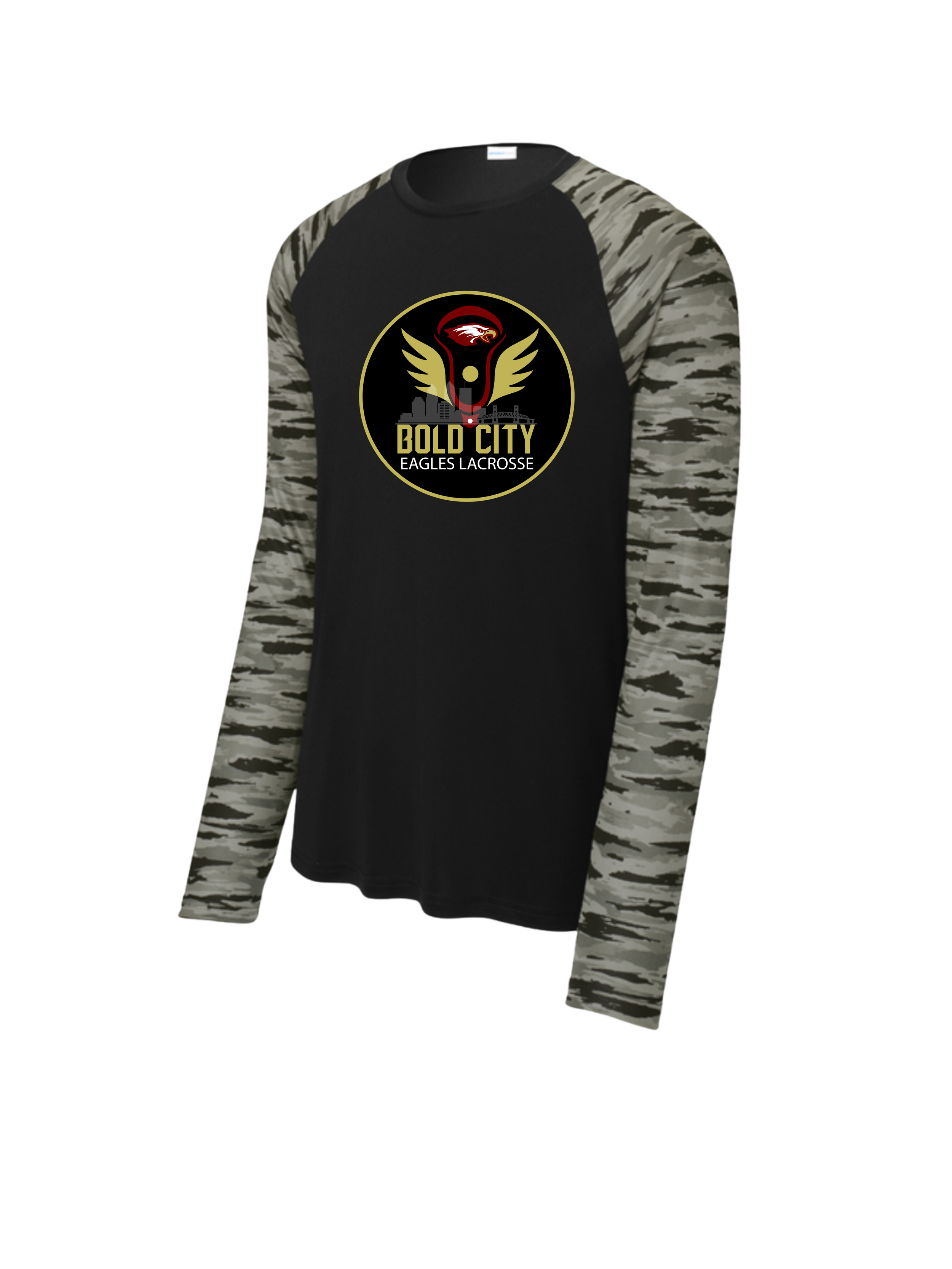 Long-sleeve performance color block tee (ST376LS)