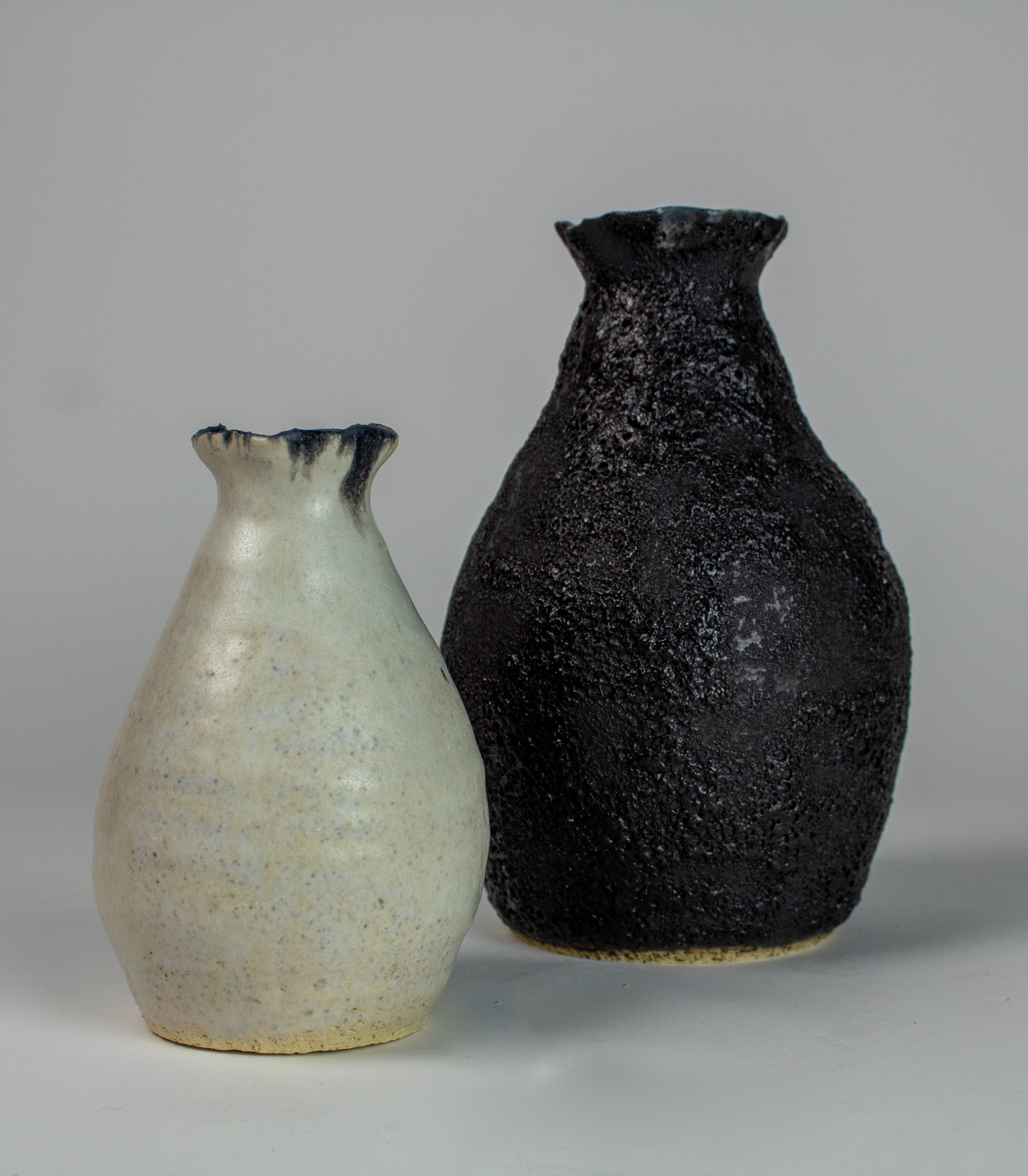 My Mother and I, cone 6, La Motte Glaze, Marliee's Crater Glaze, thrown, sm: 3.5'' x 5.25'', lg: 6.5'' x 8.5'', 2024