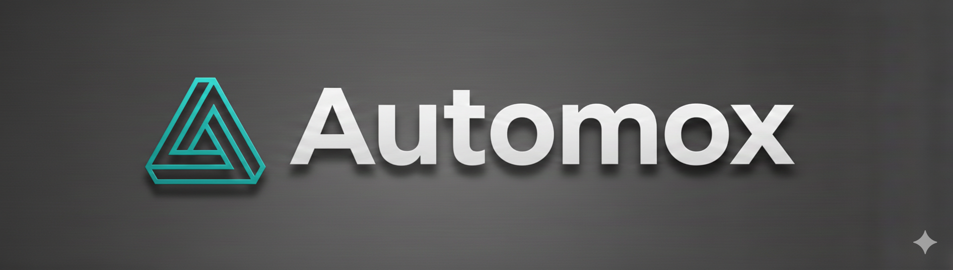 Autmox logo with stylized triangle design and the company name in gray text on a dark background.