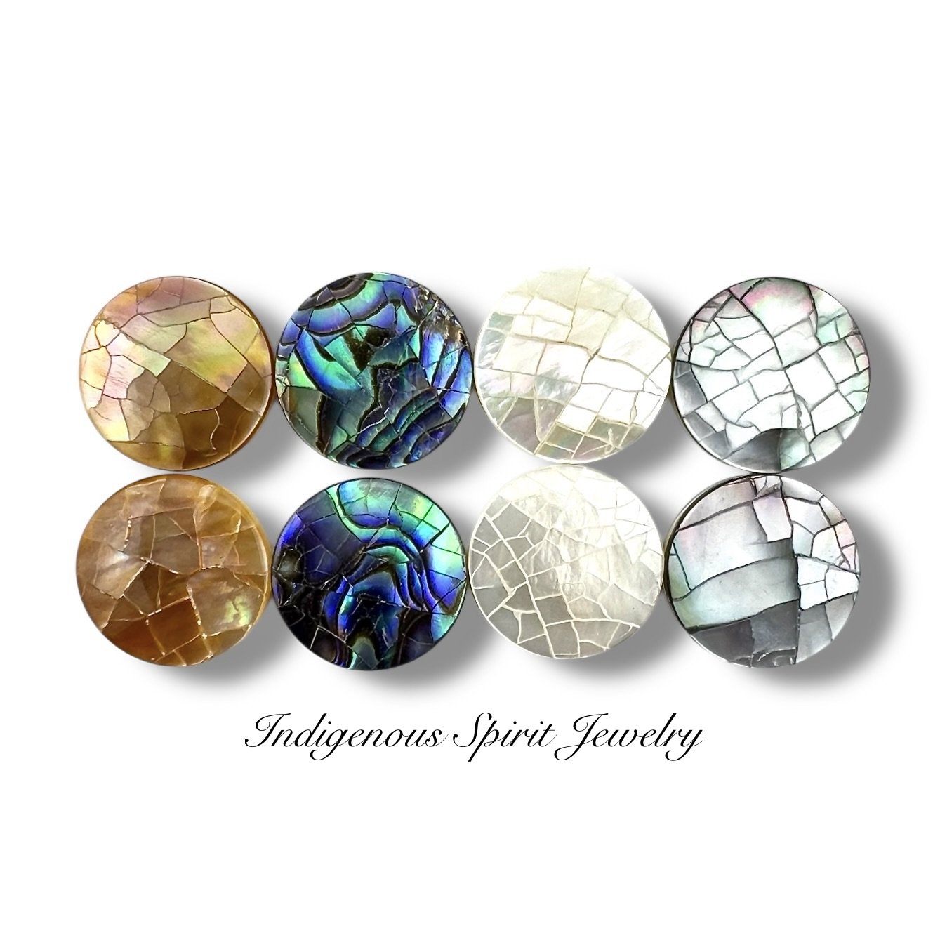 16 mm Cracked Design Shell Cabochons