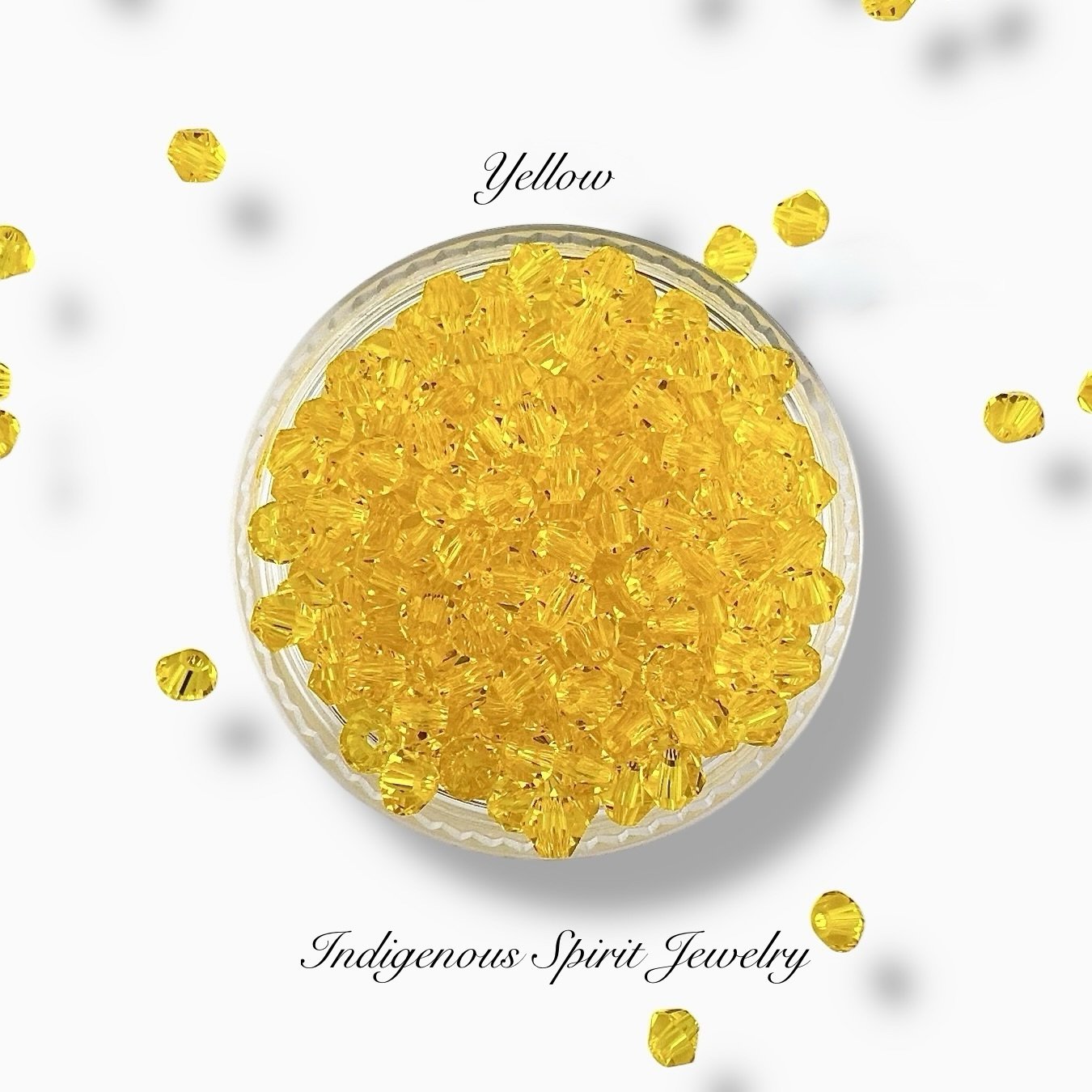 4mm Yellow AAA Crystal Bicone Beads