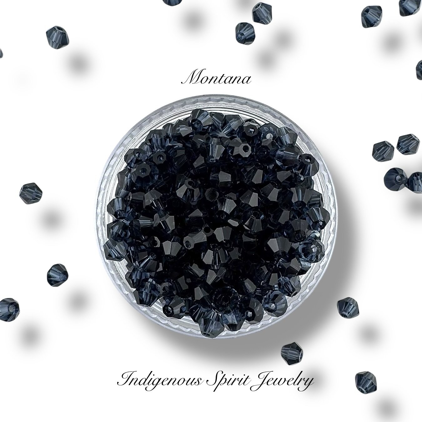 4mm Montana AAA Crystal Bicone Beads