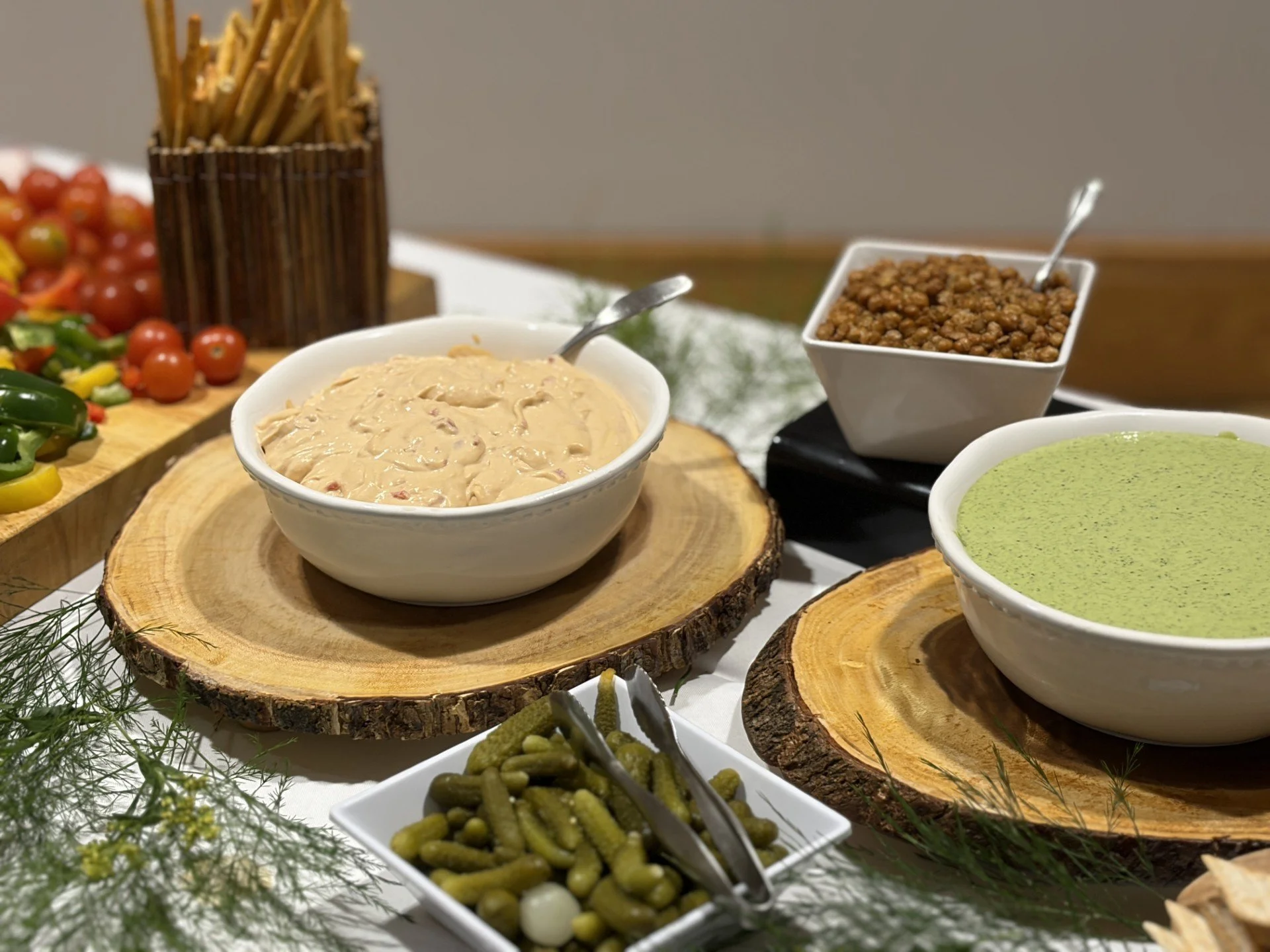 Hummus and Pesto Dip