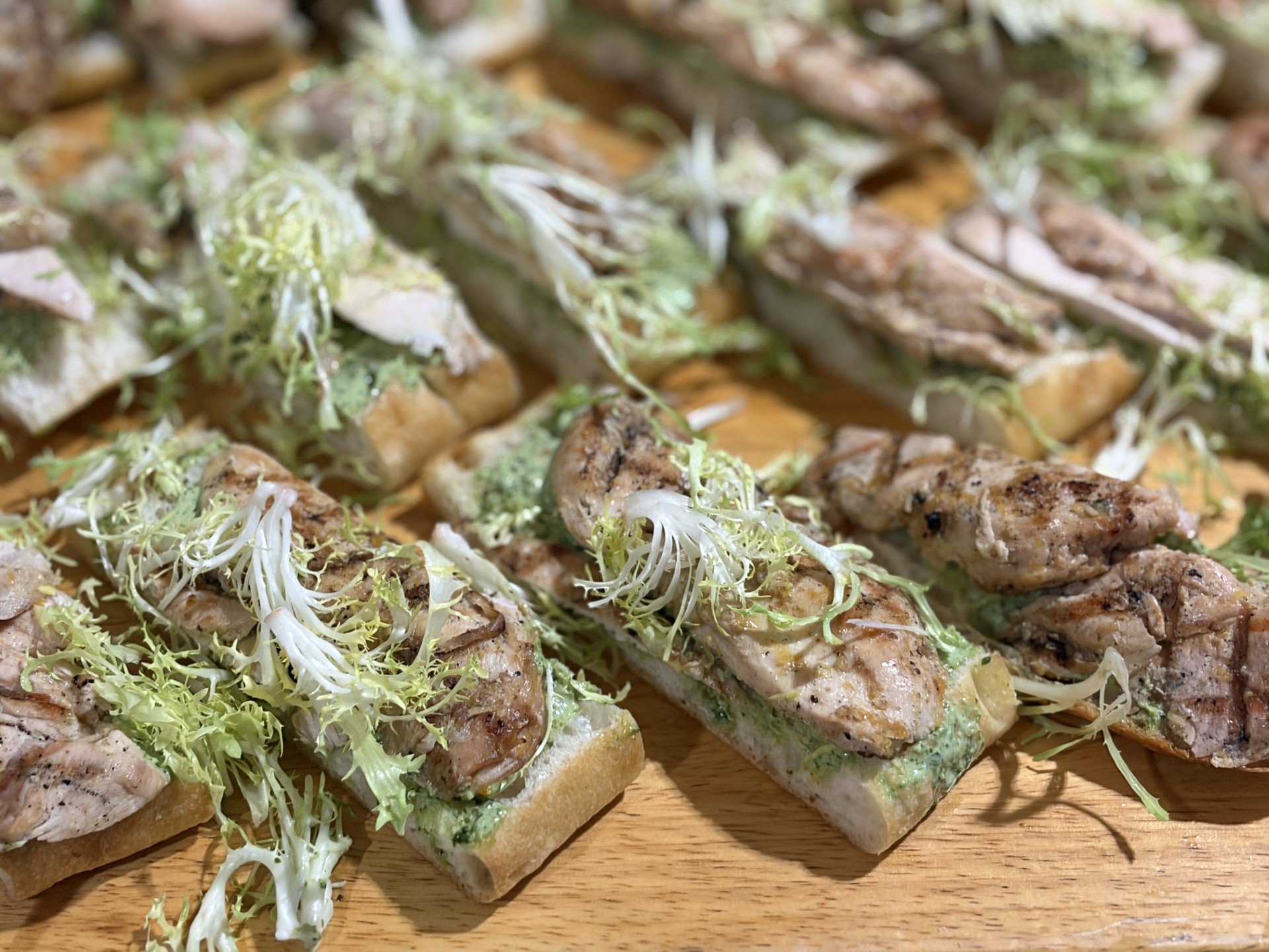 Open Faced Chicken Focaccia Sandwich