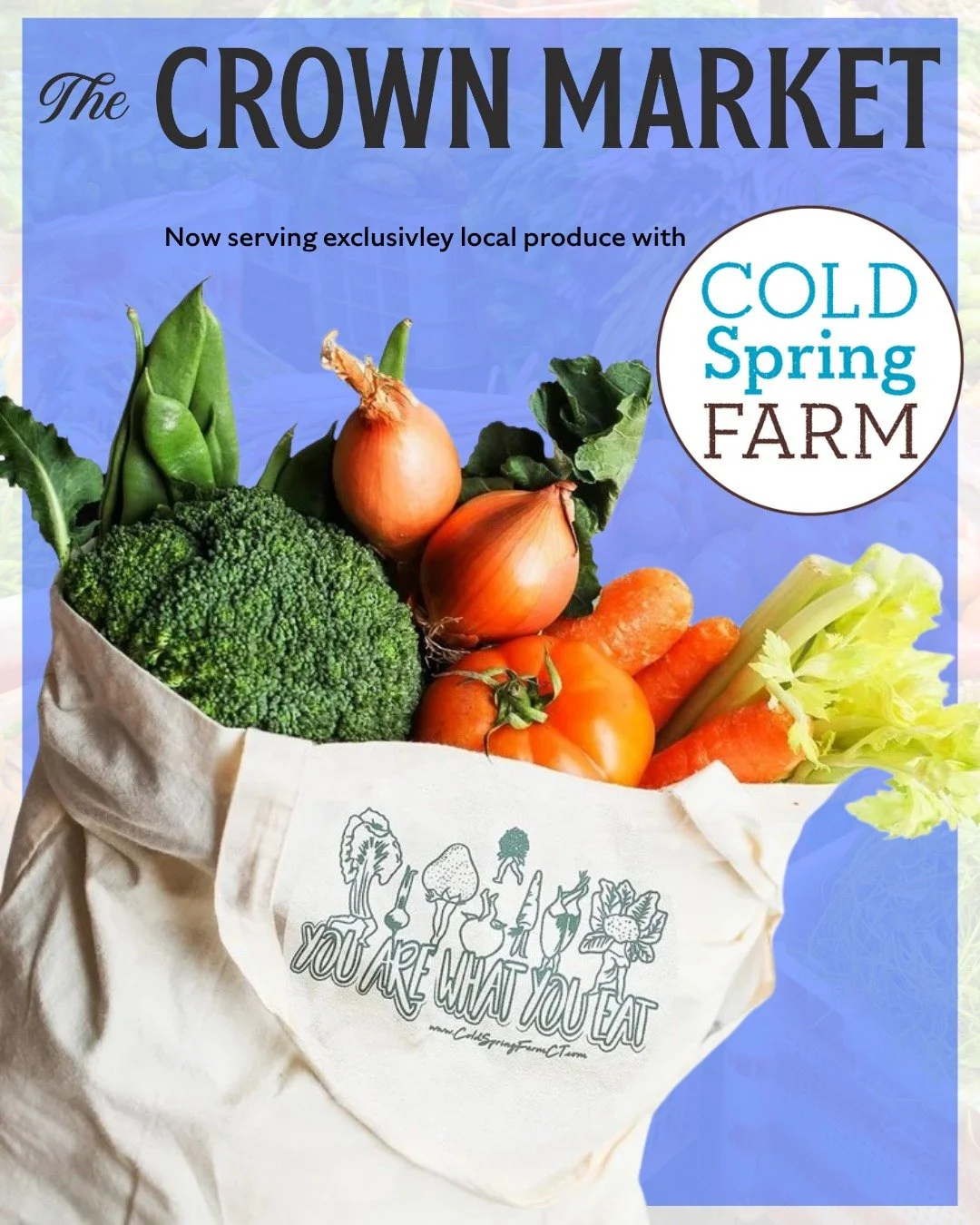 🌿🌽Something exciting is growing at Crown Market!!🥕🍅

We're thrilled to announce our partnership with @coldspringfarmct  as our exclusive produce vendor!  As our neighbors in Colchester, CT, they were a perfect match for us to provide fresh, local