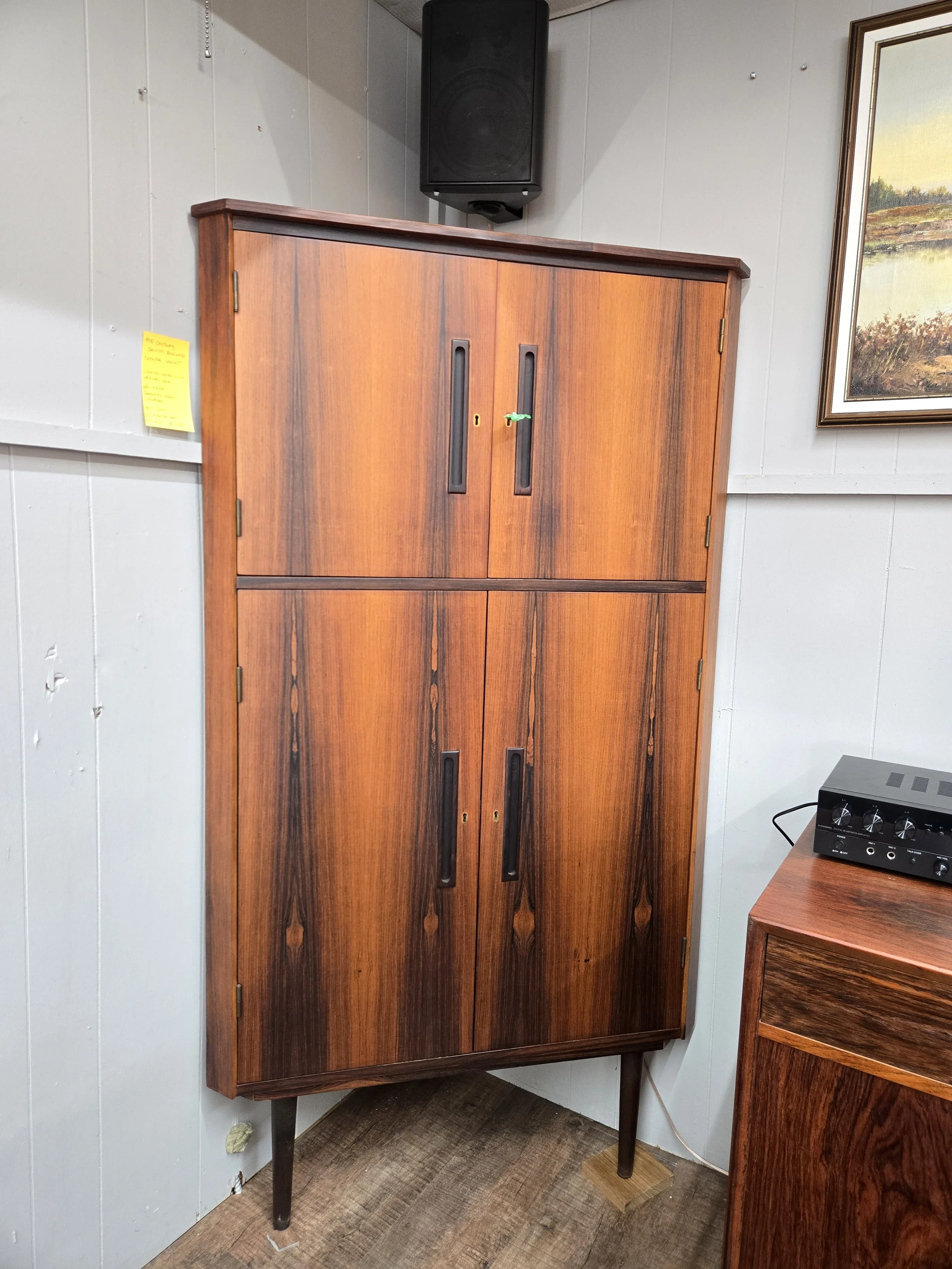 1950's Rosewood Corner Cabinet