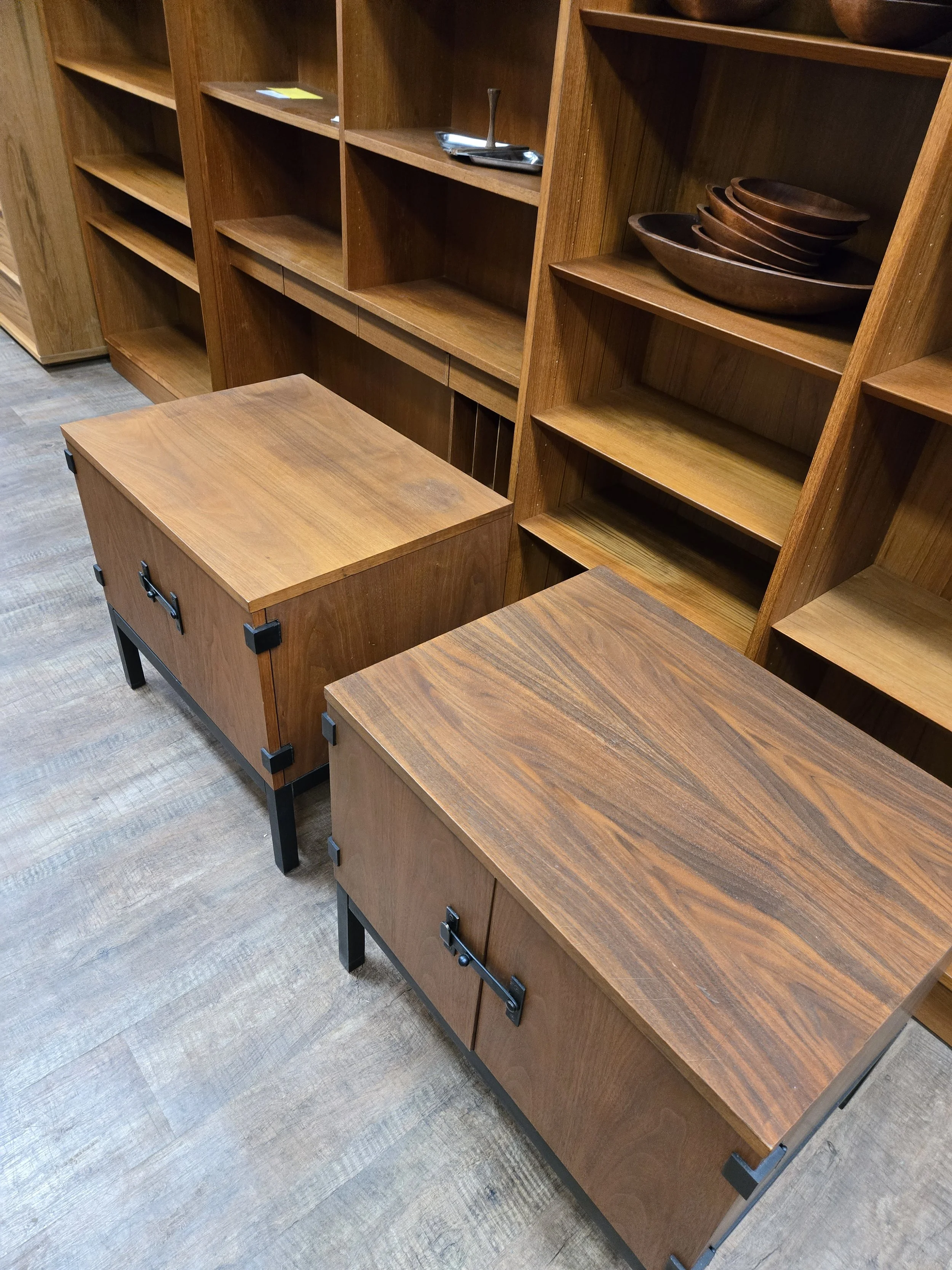 Mid century walnut nightstands/ end tables
