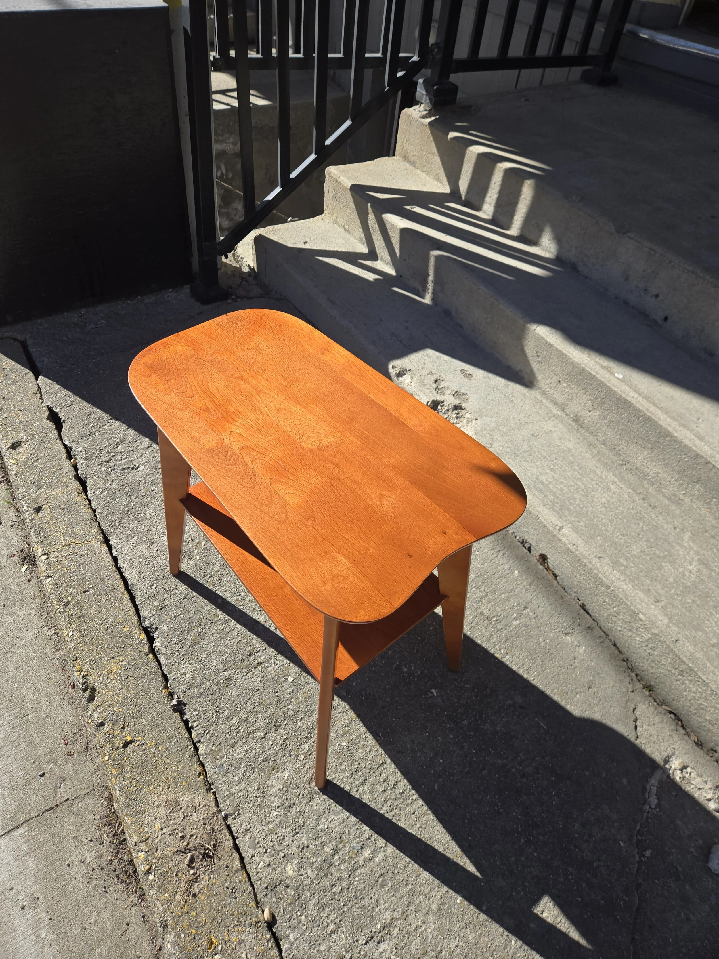Mid-Century Modern Wood End Table with Eco Finish