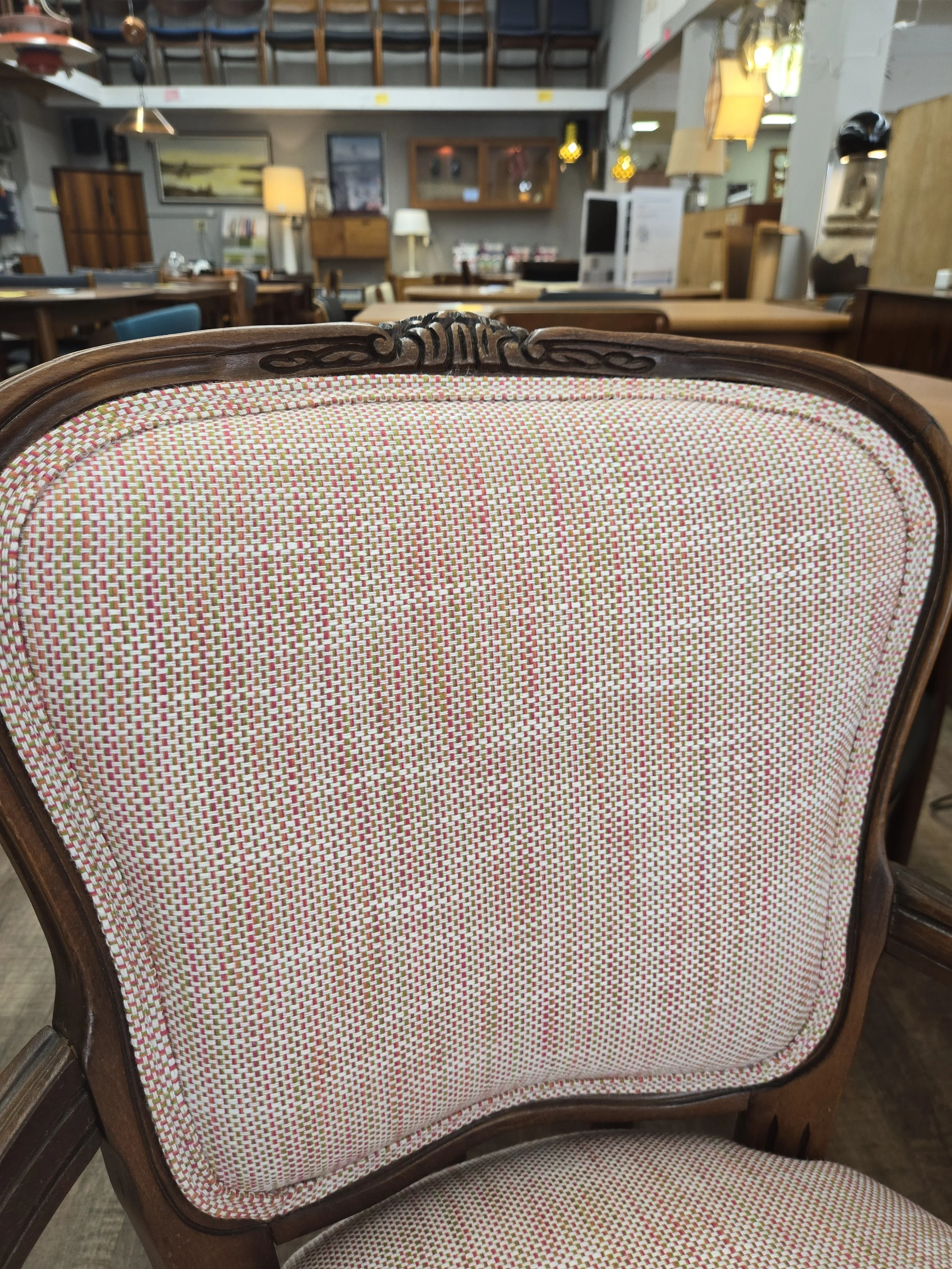 Reupholstered Antique Slipper Chairs