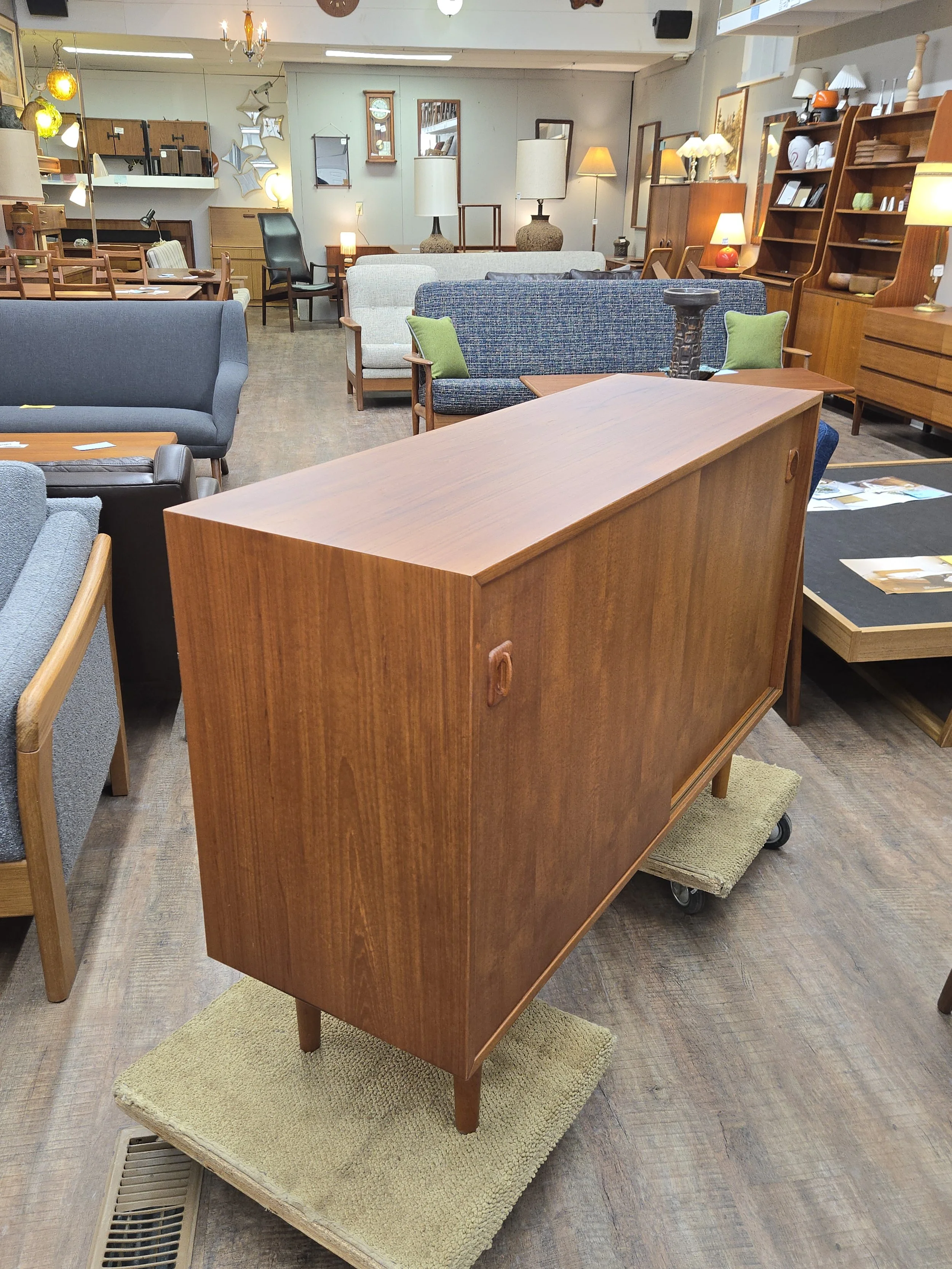 Vintage Danish Teak Buffet with Adjustable Shelves