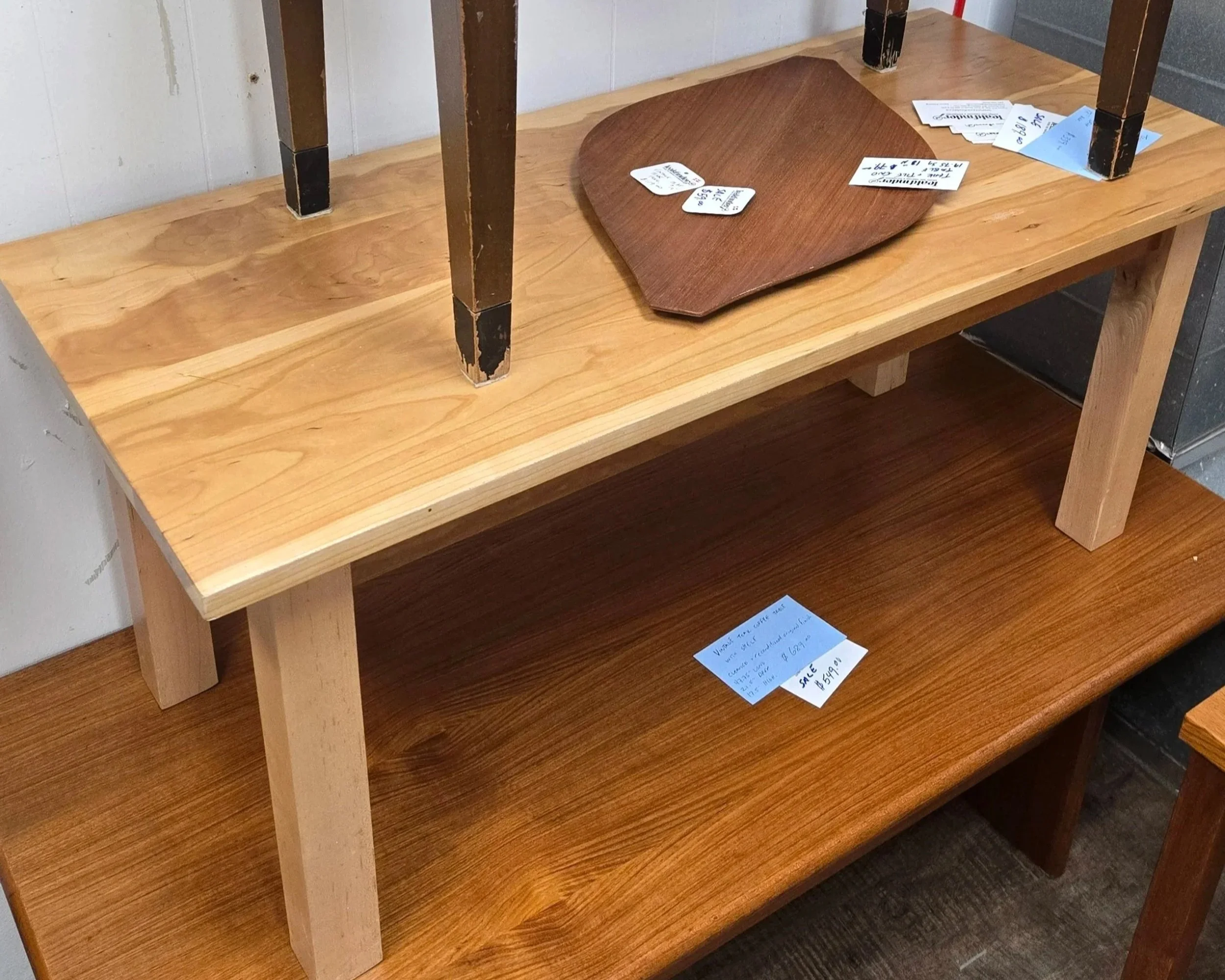 Solid cherry wood coffee table