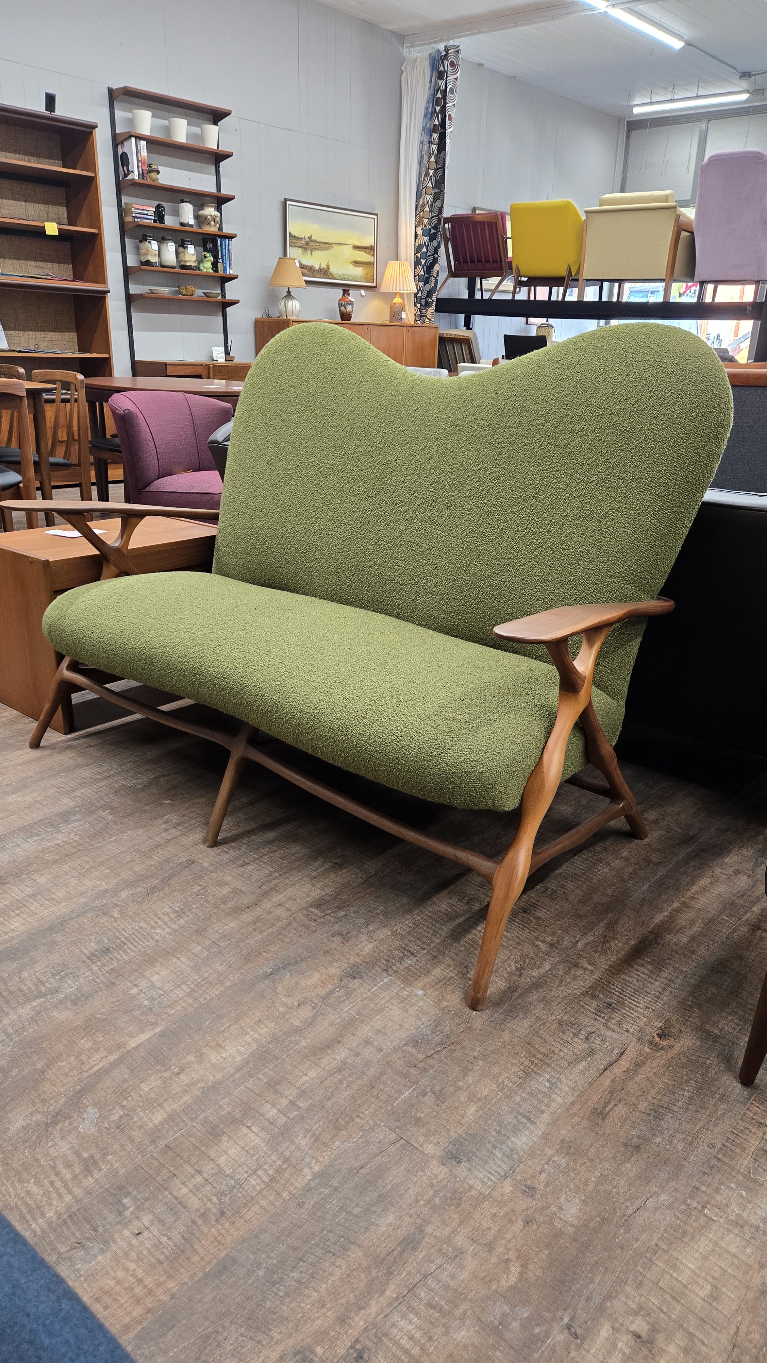 Mid century Walnut loveseat
