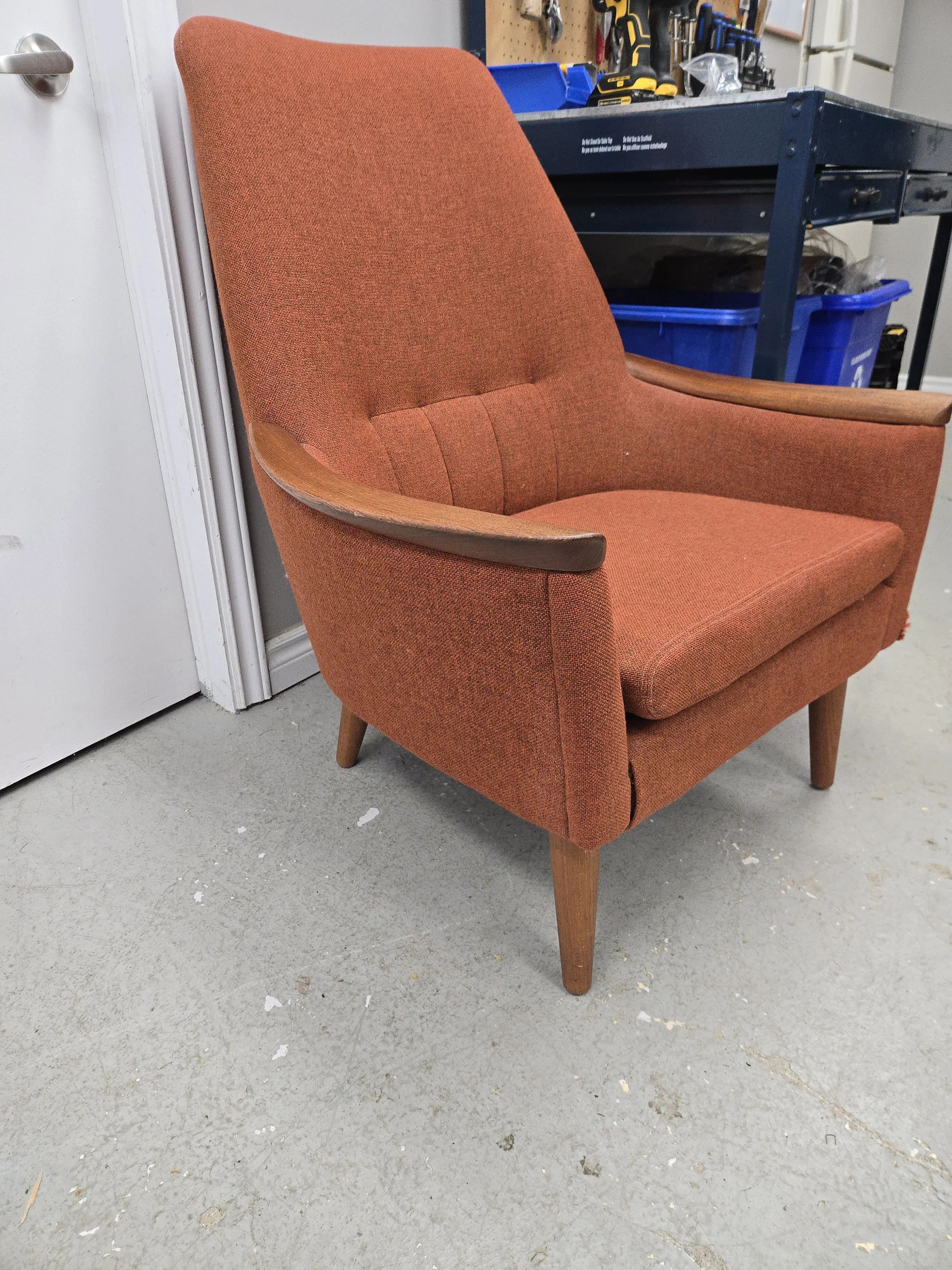 Vintage High Back Teak Lounge Chair