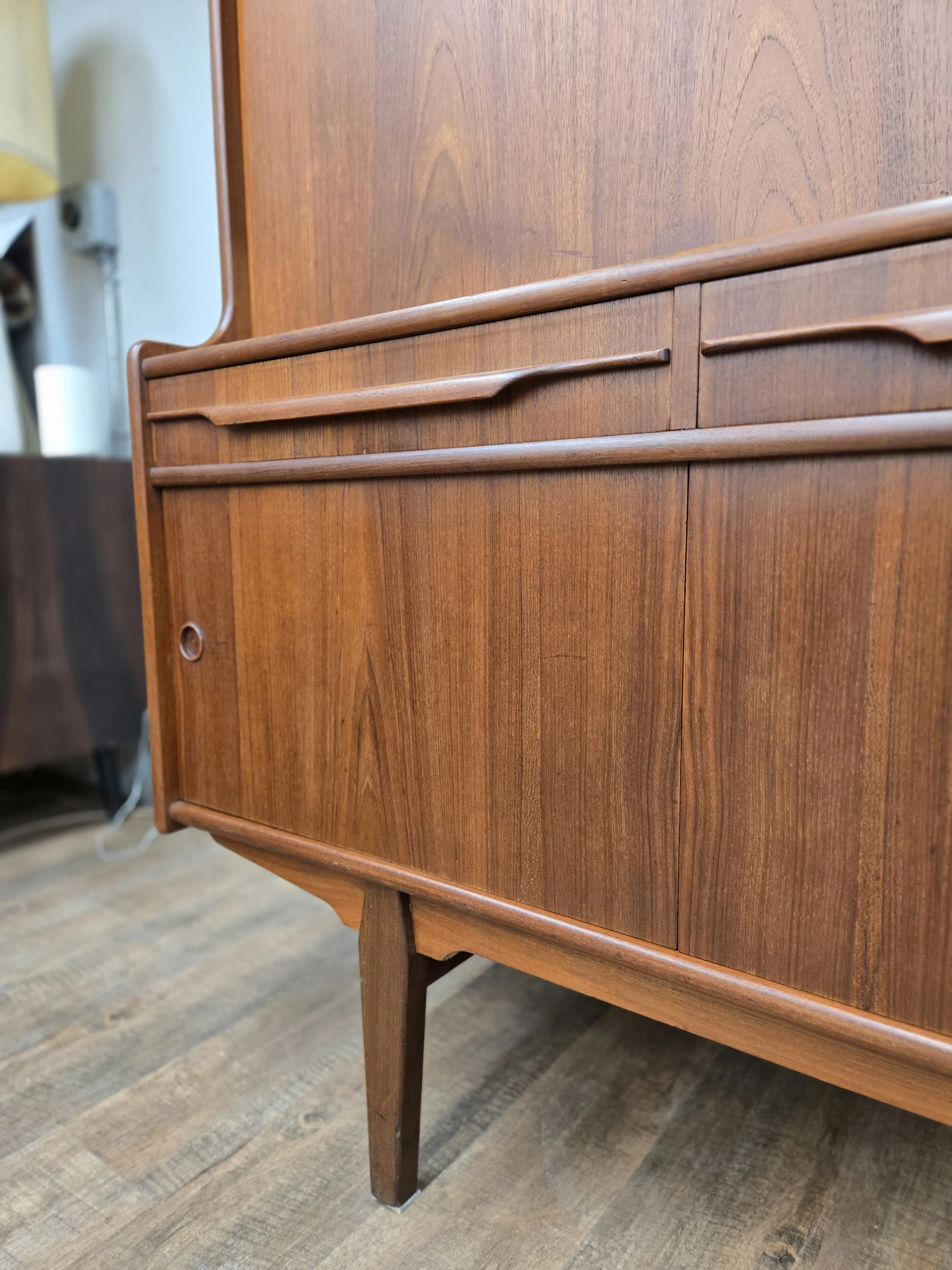 Teak Highboard with Desk and Bar