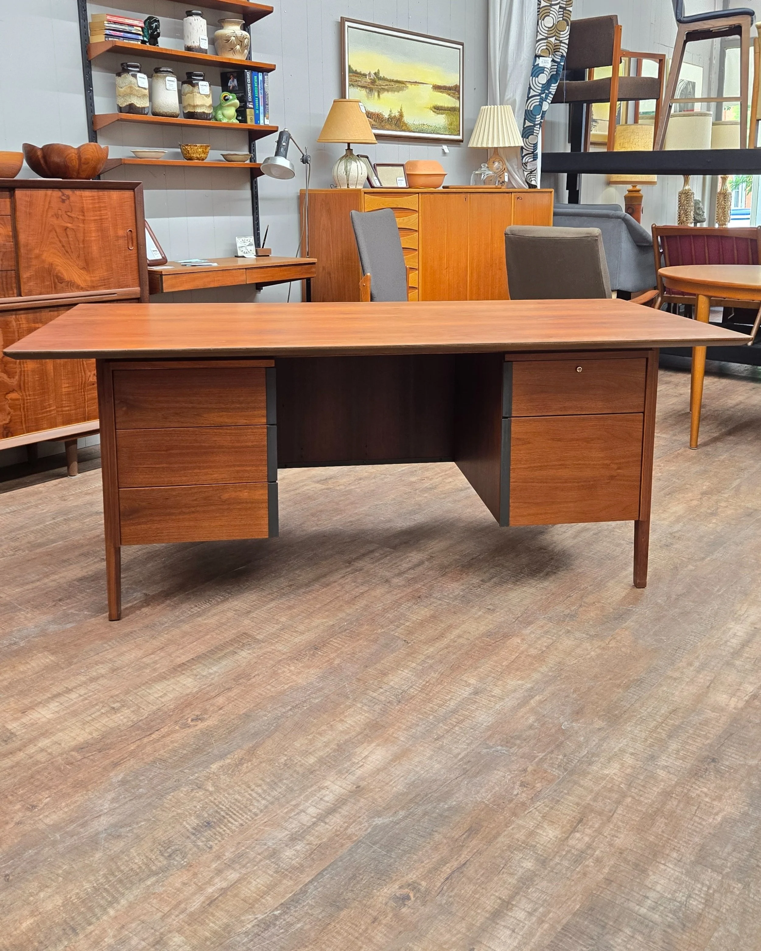 Mid century modern Walnut executive desk