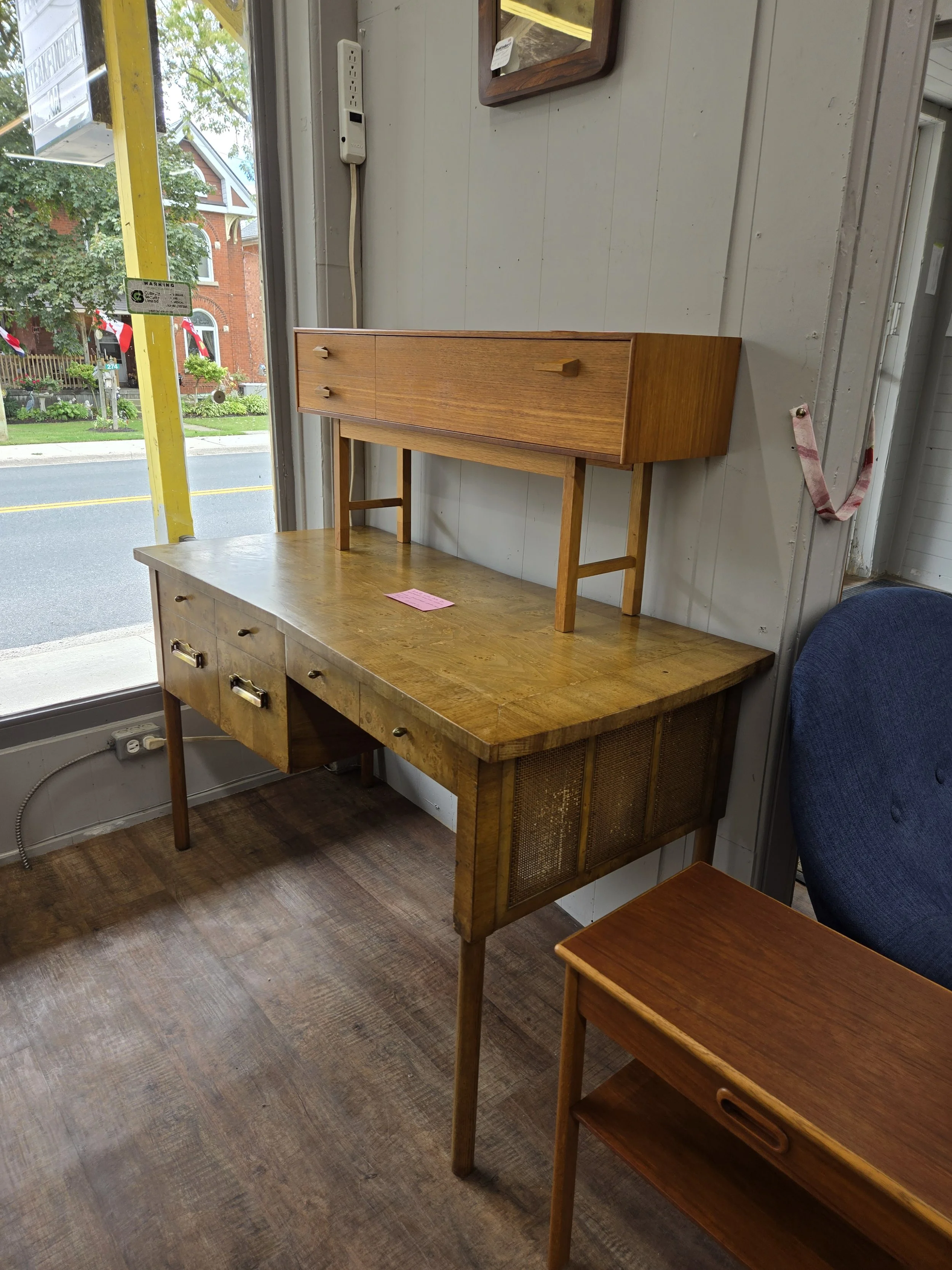 Mid century Burled wood desk