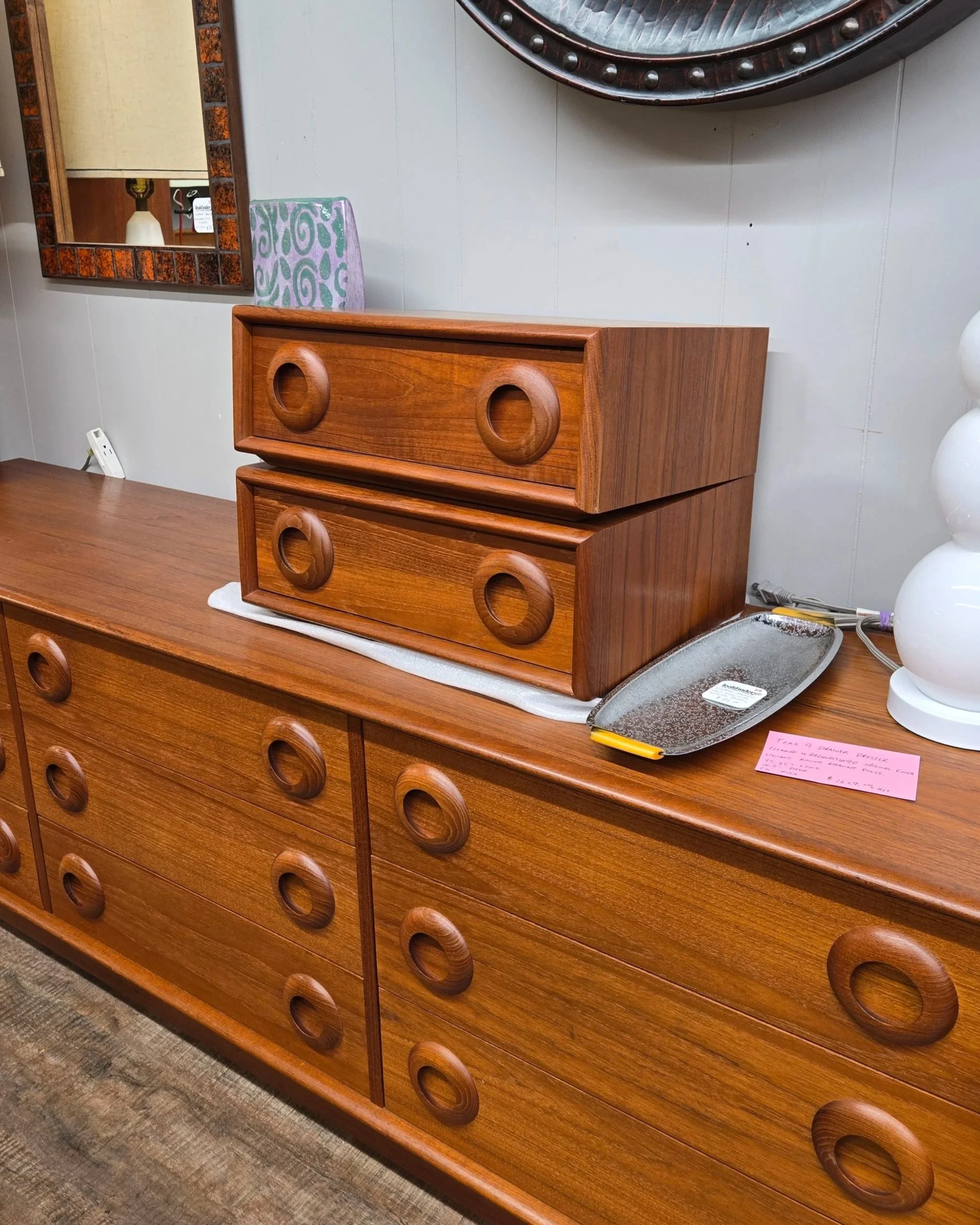 Vintage teak floating nightstands