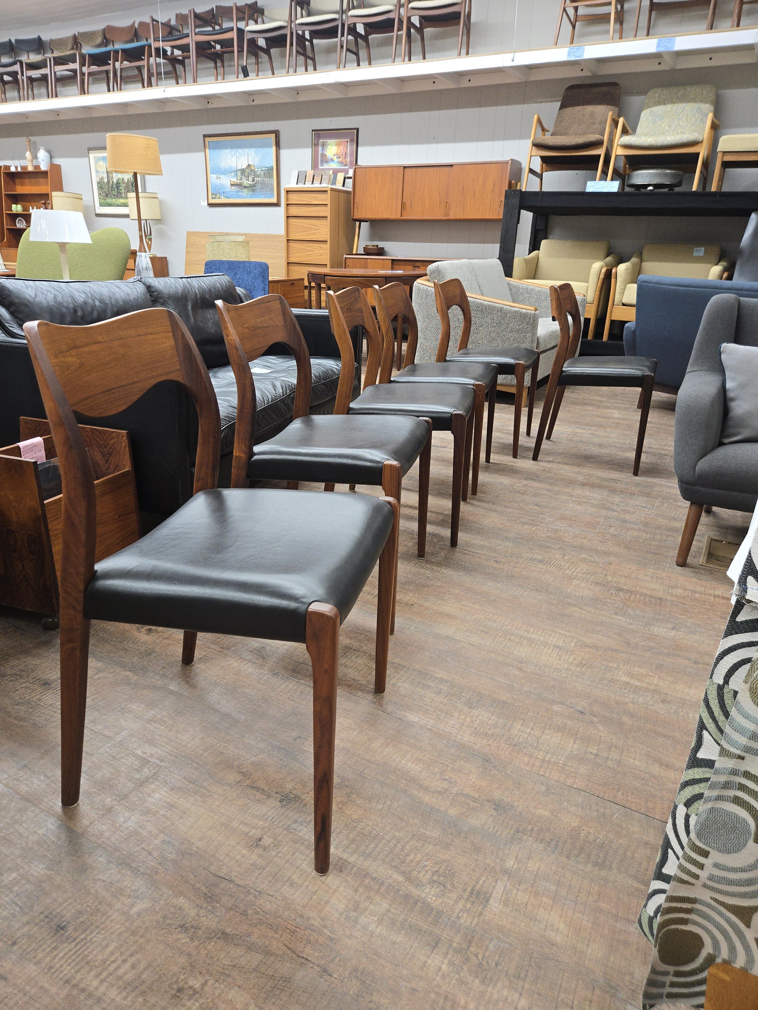 6 Rosewood Model 71 Dining Chairs