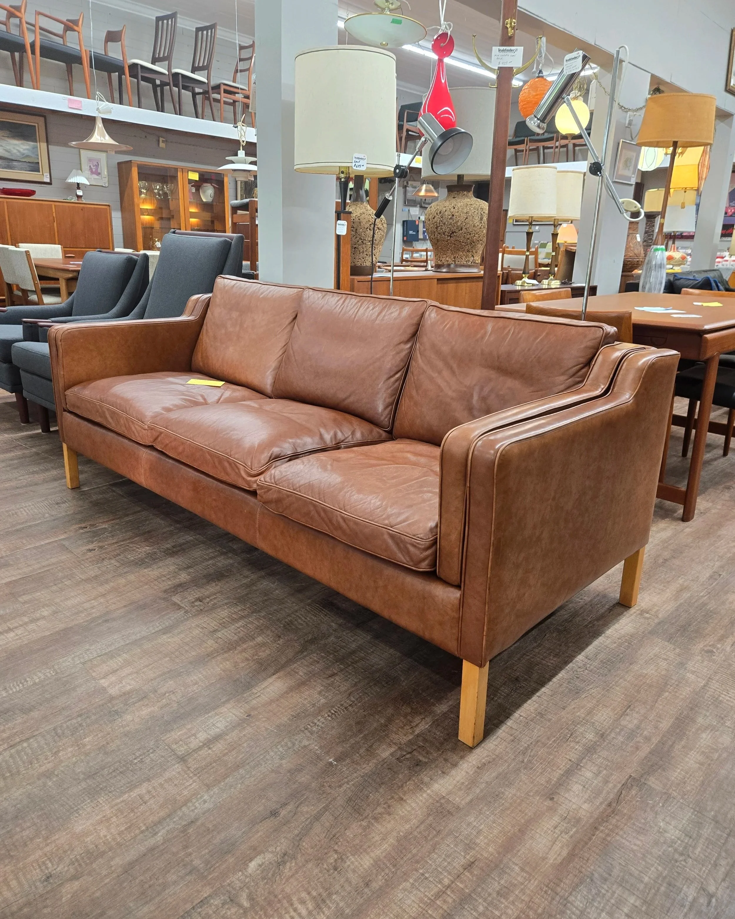 Danish Leather Sofa by Stouby