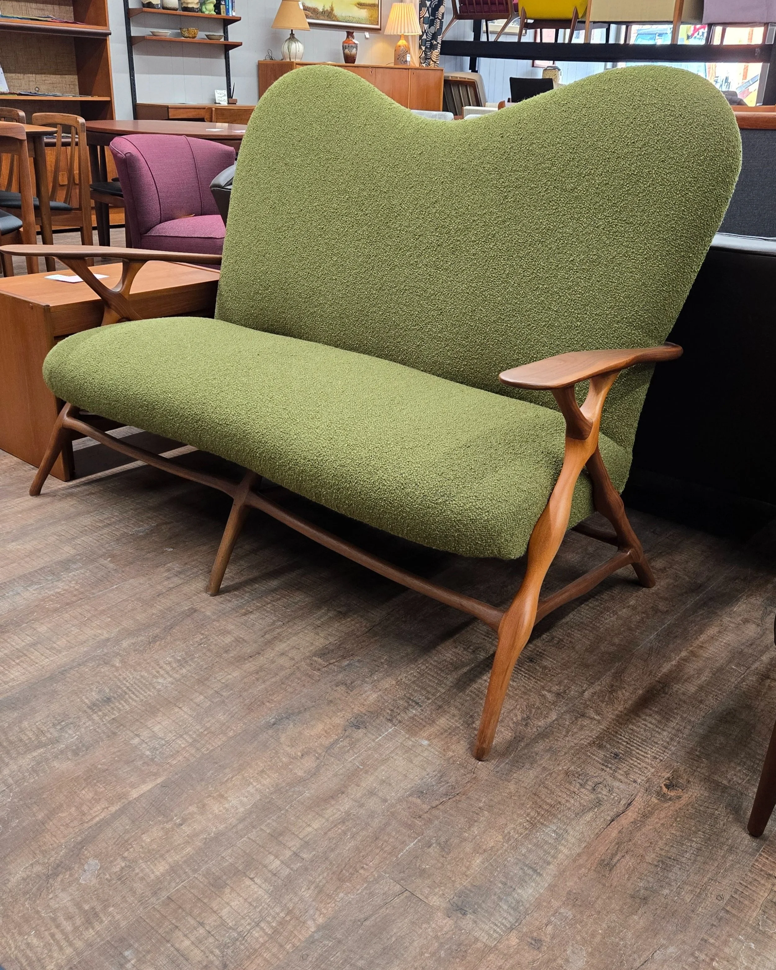 Mid century Walnut loveseat