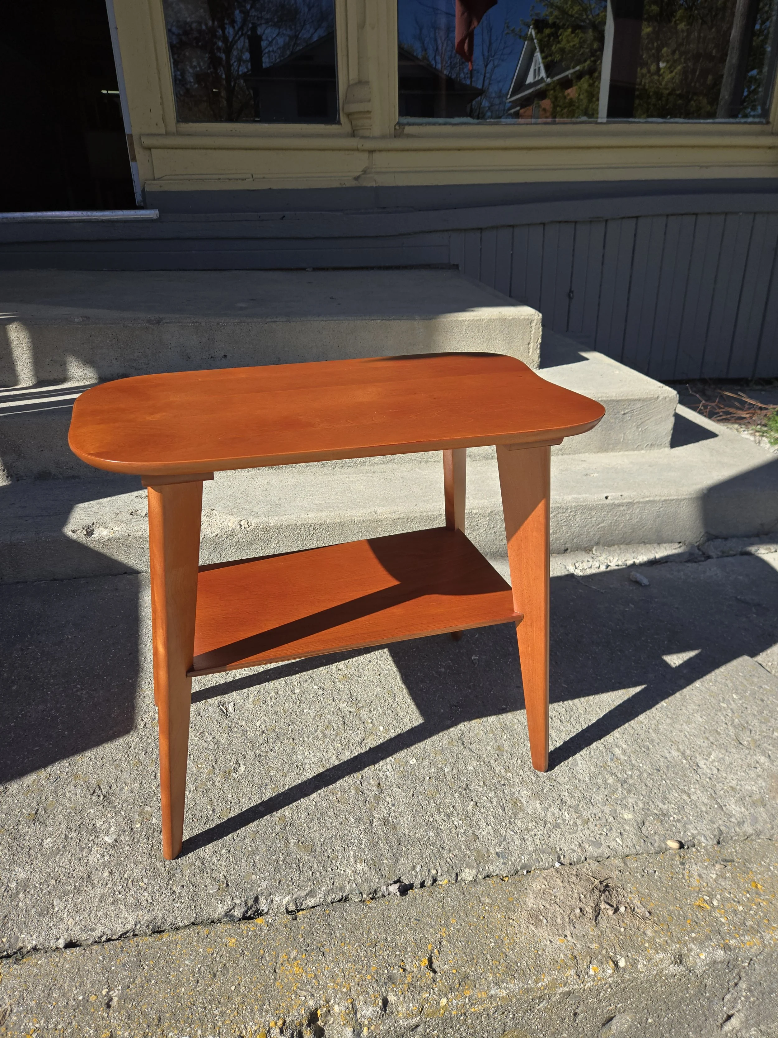 Mid-Century Modern Wood End Table with Eco Finish