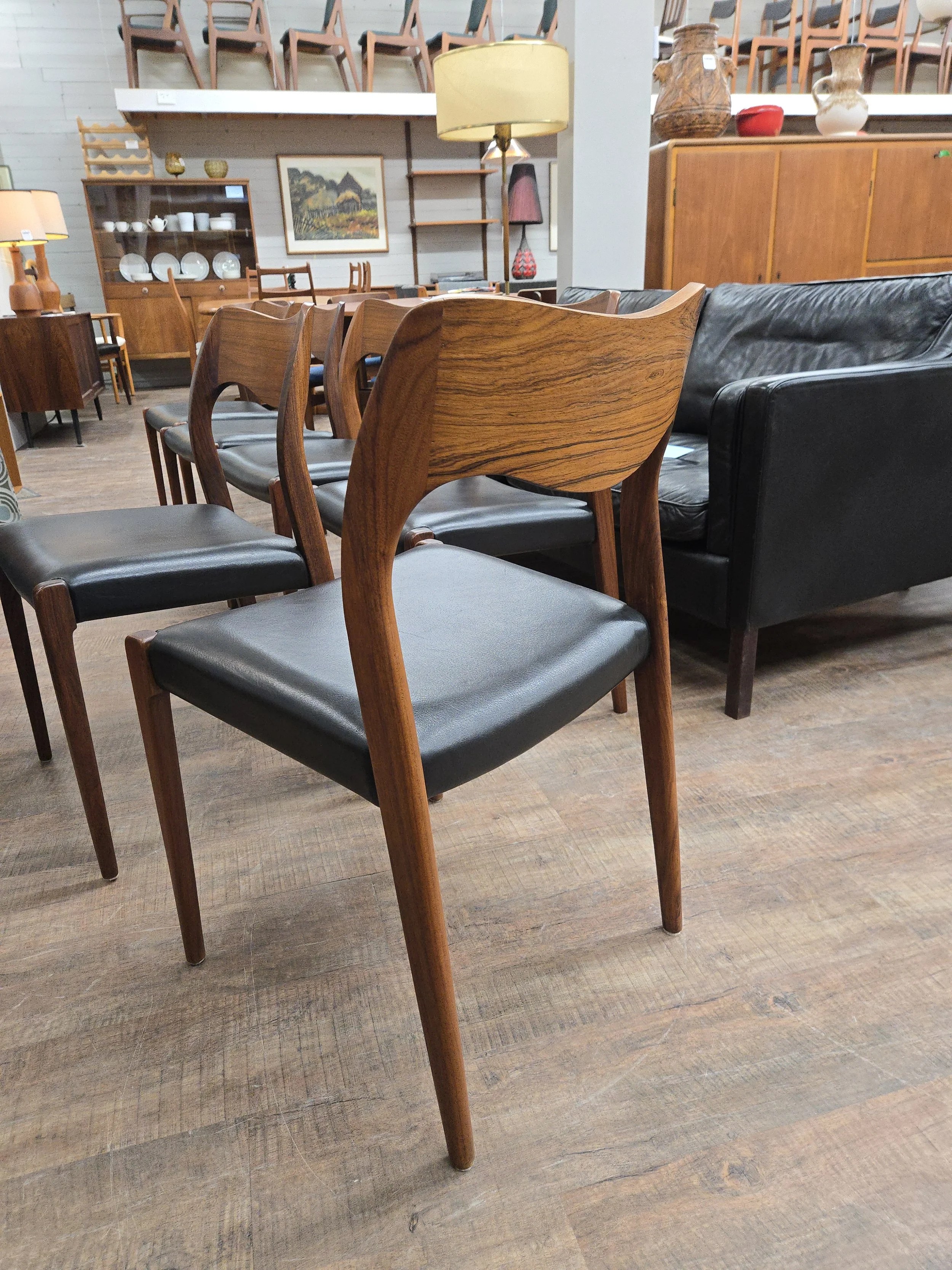 6 Rosewood Model 71 Dining Chairs by Niels Moller