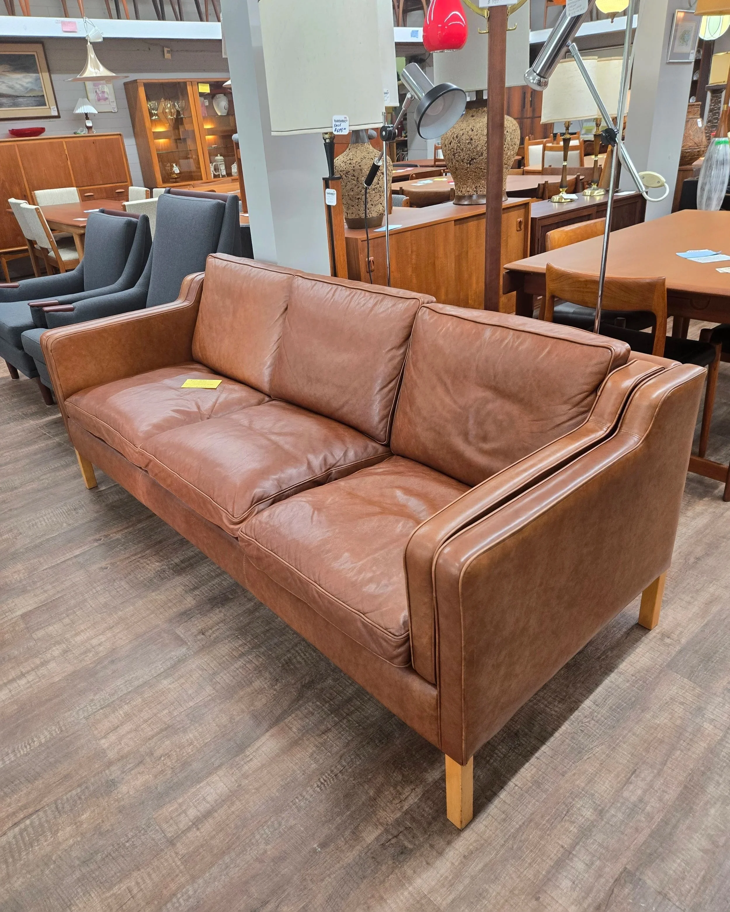 Danish Leather Sofa by Stouby