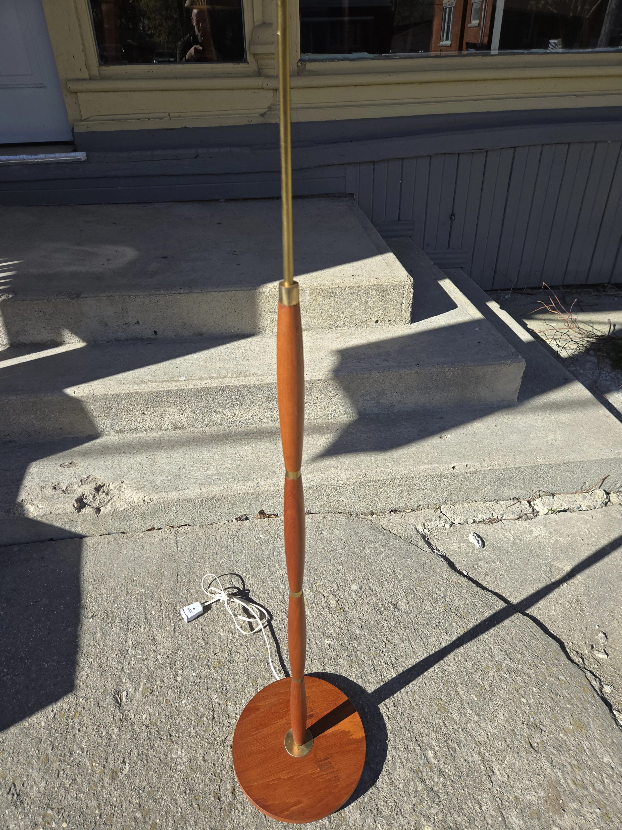 Danish teak and brass floor lamp